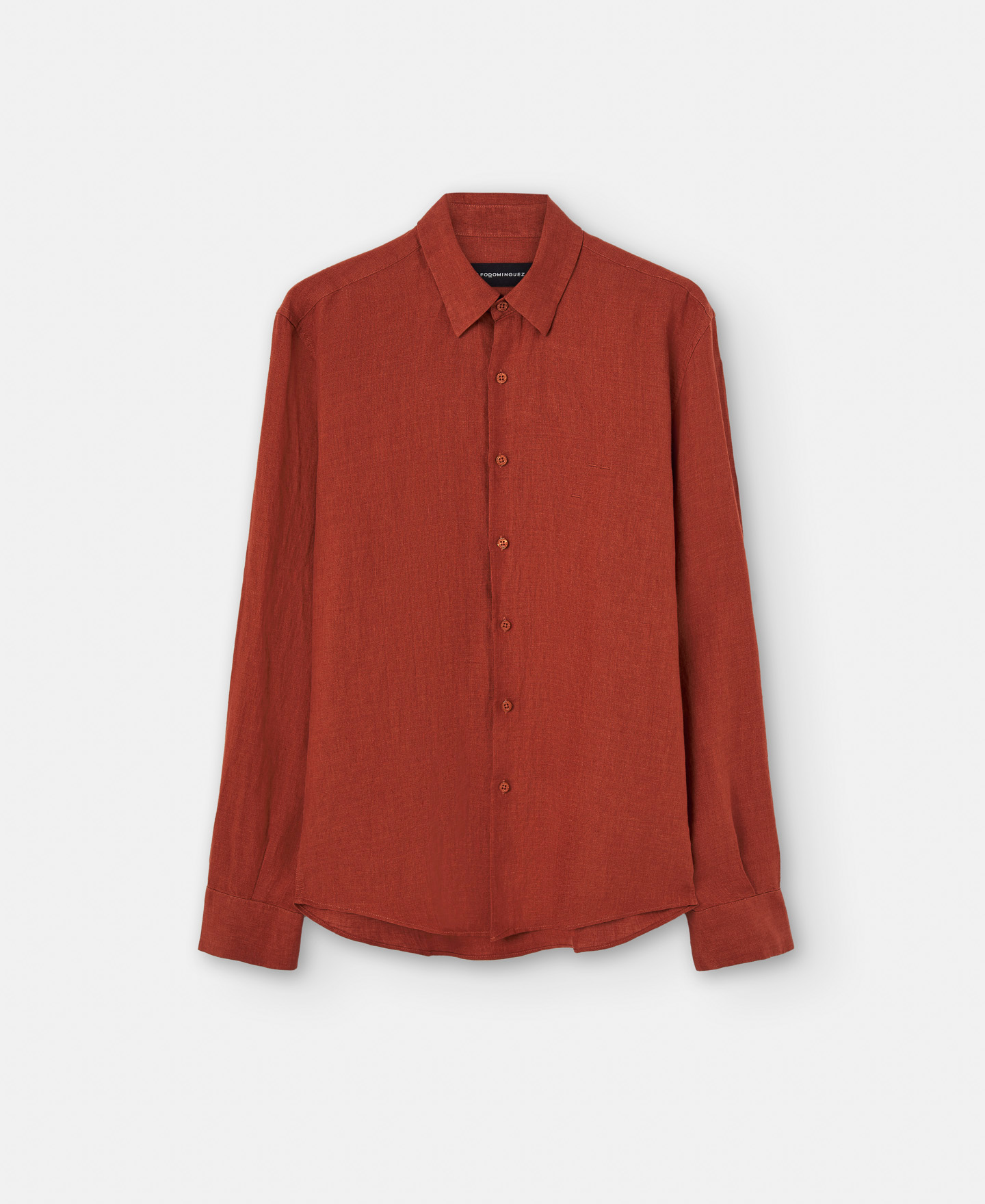 Natural linen lapel collar shirt image number 4