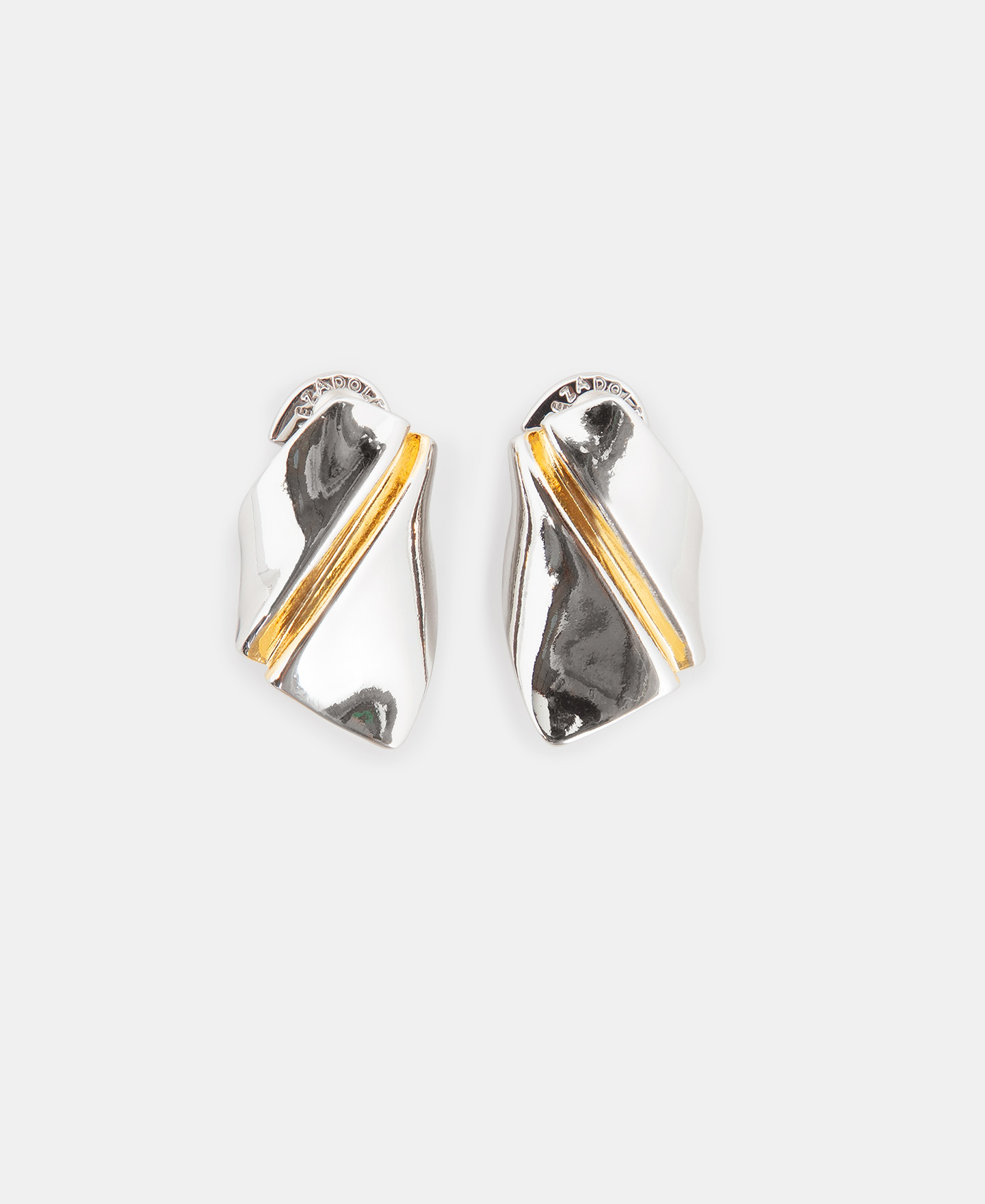 Zinc crack twist earrings image number 0