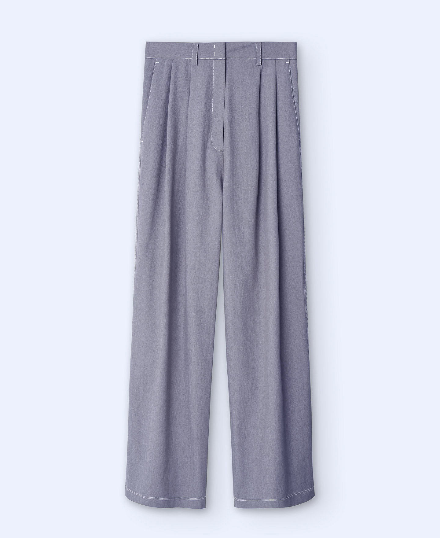 Wide cotton fabric trousers image number 4