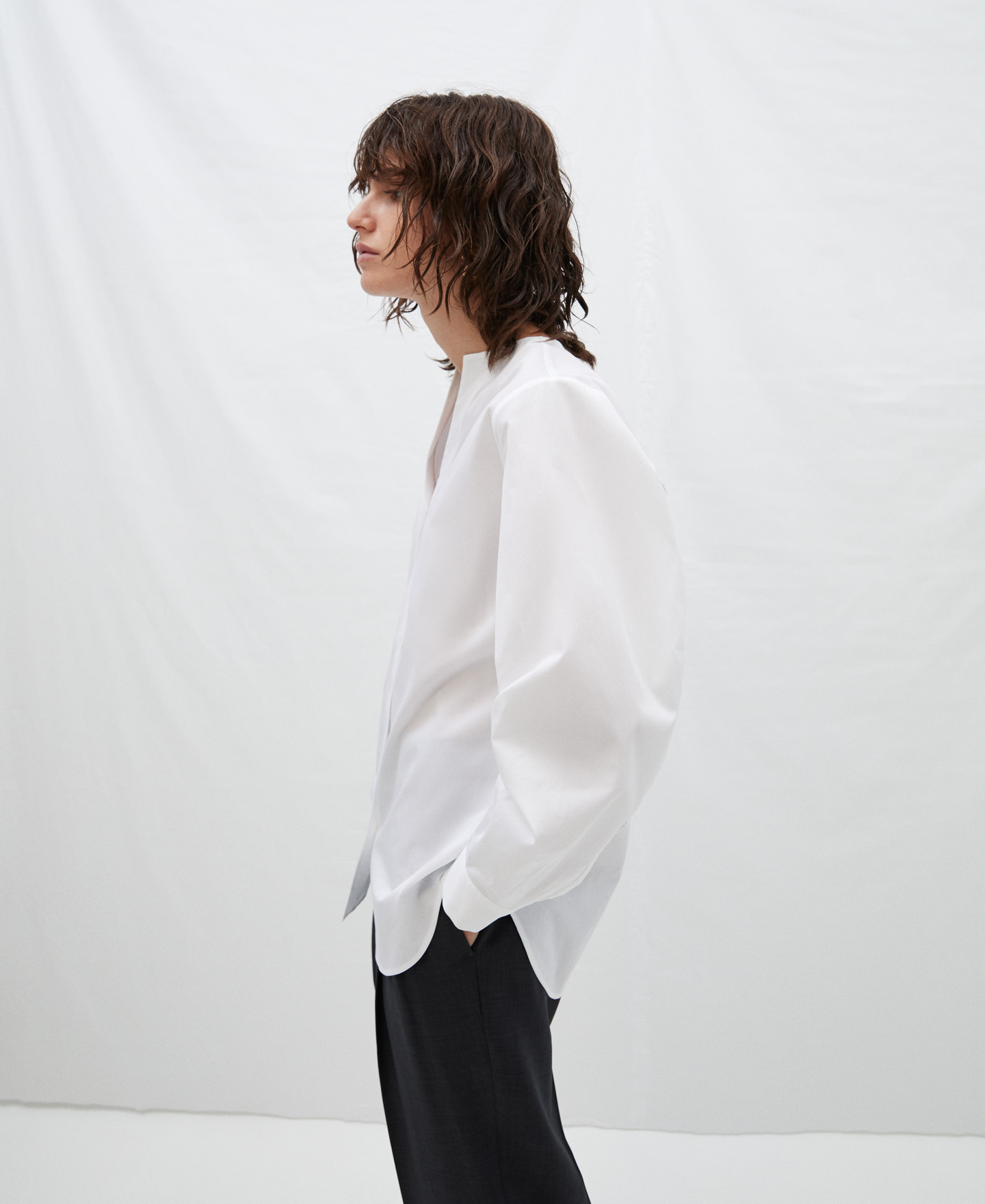 Camisa oversize manga abullonada image number 3