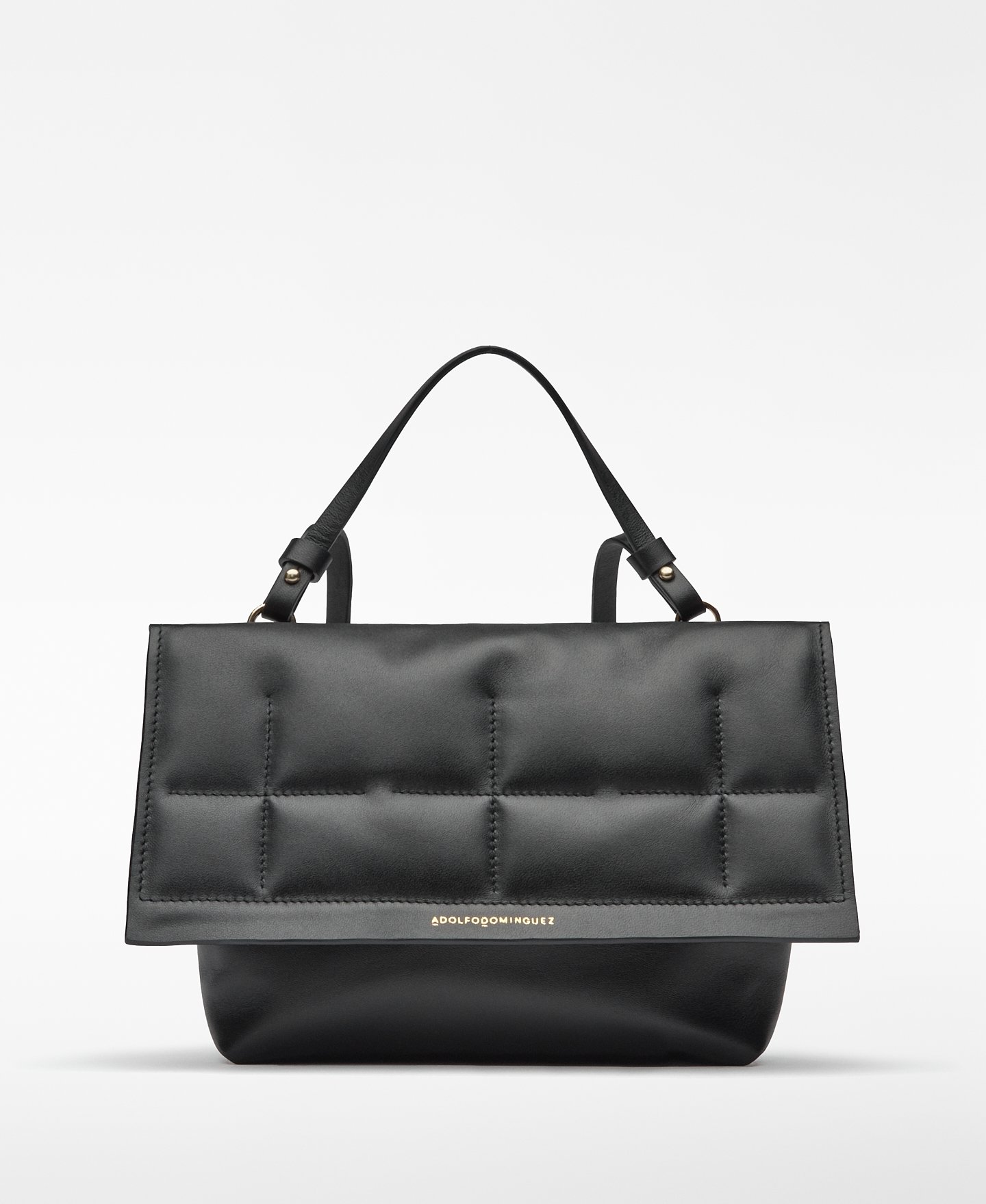 Padded leather flap bag woman image number 0
