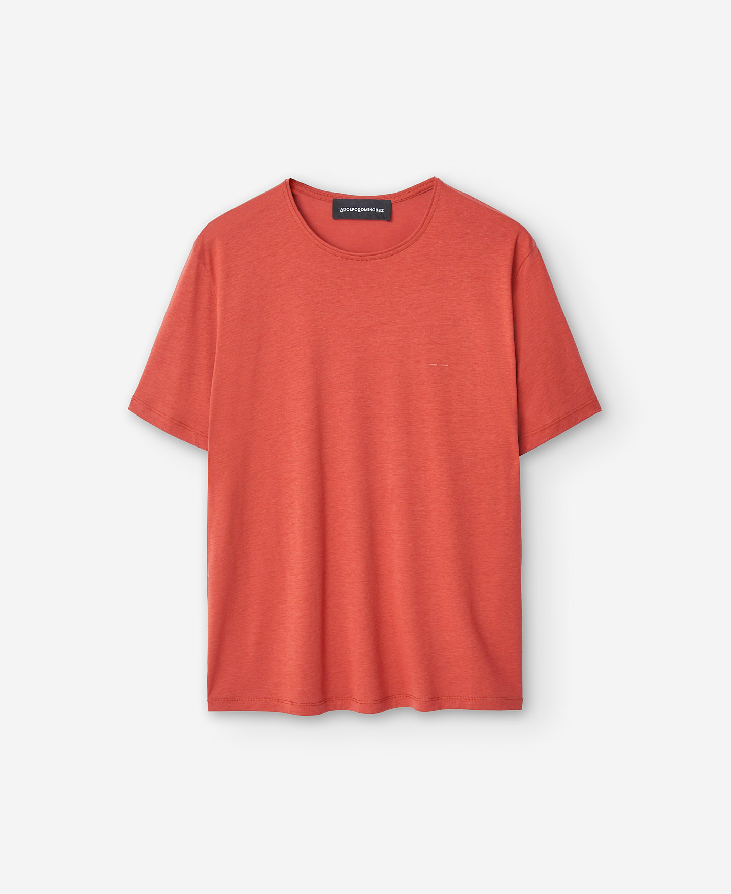 Men's red crew neckline T-shirt image number 4