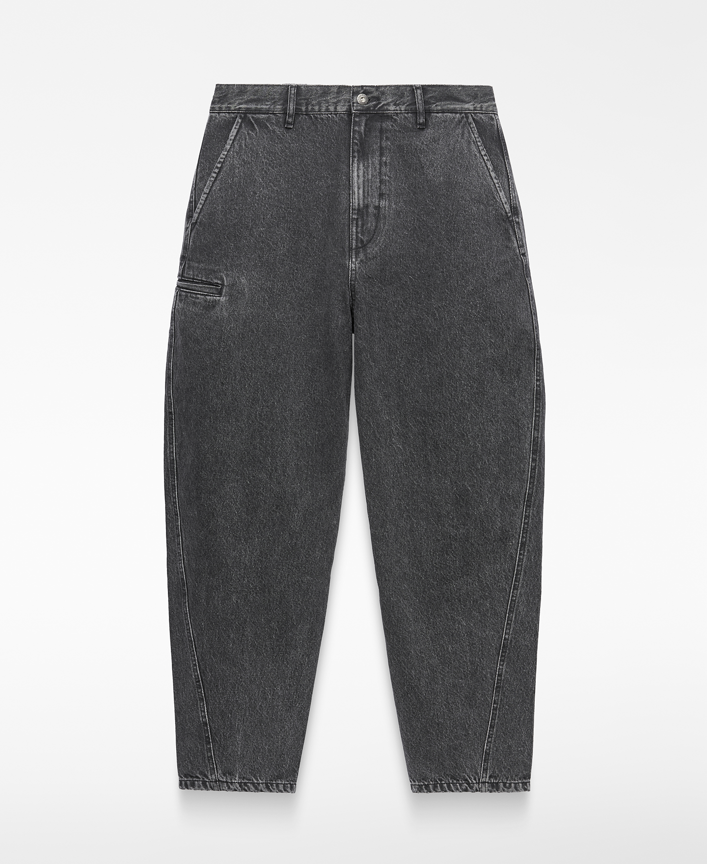 Pantal&oacute;n barrel fit denim efecto lavado image number 0