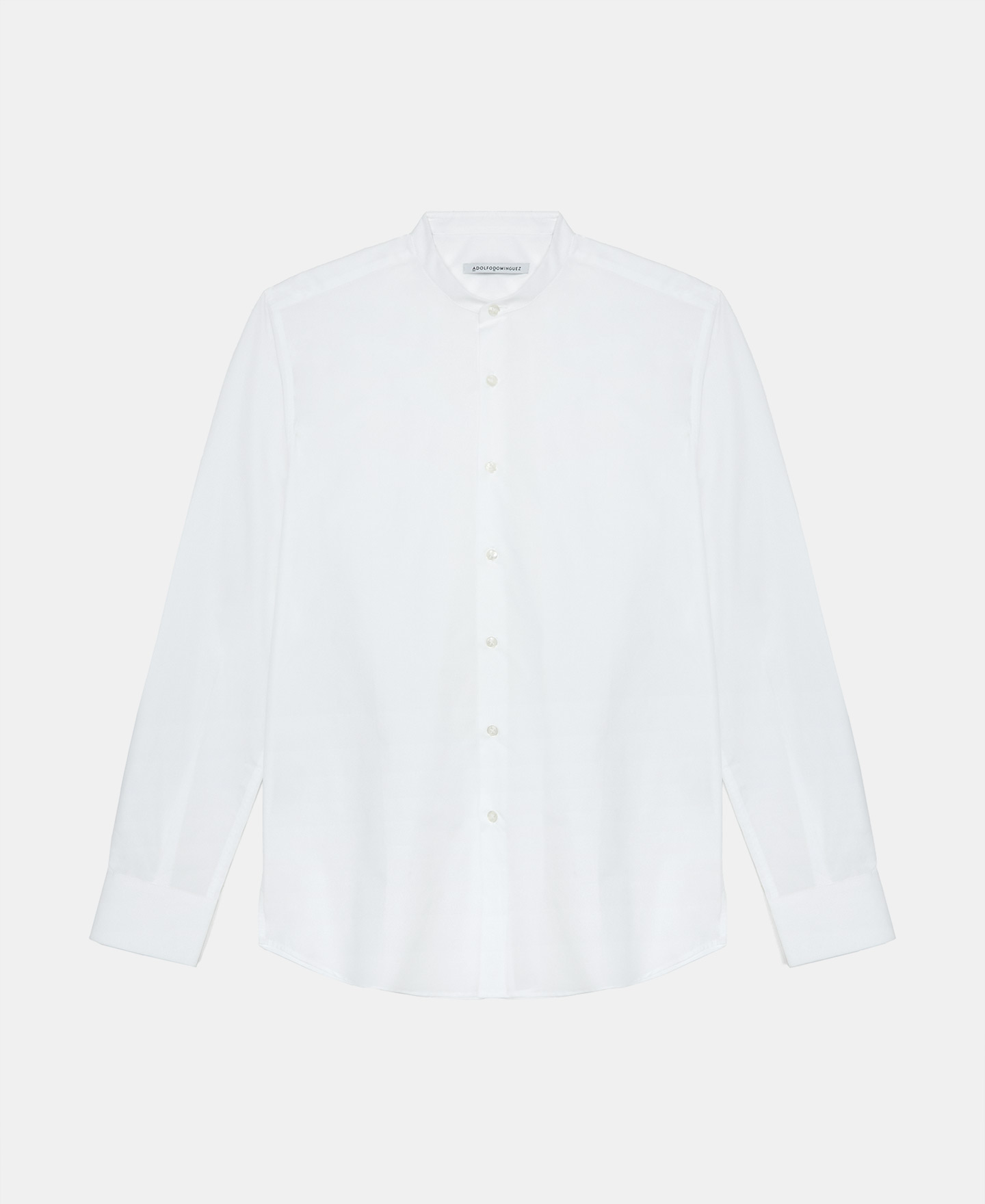 Mao collar shirt in cotton image number 4