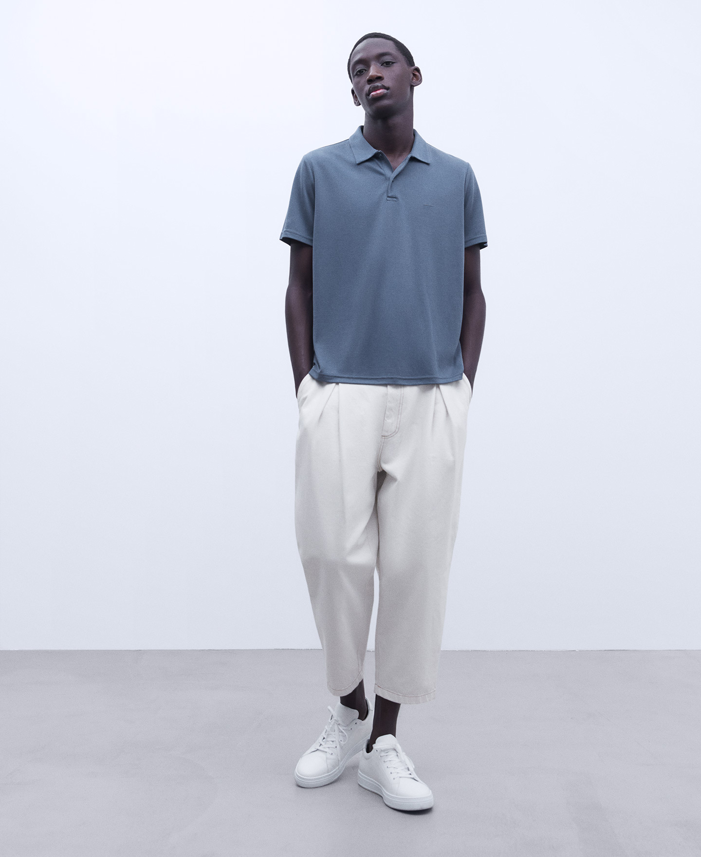 Modal two button polo shirt image number 1