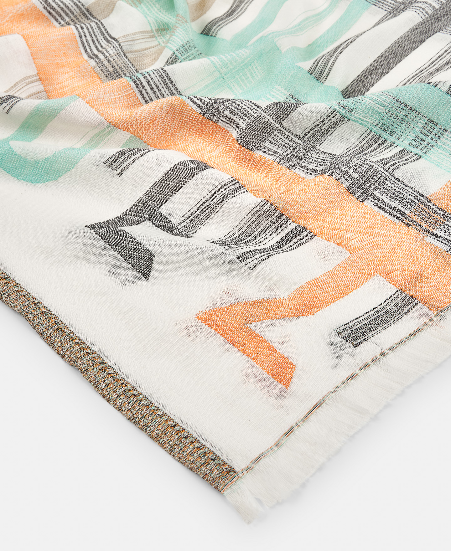 Organic cotton barcode motif shawl image number 2