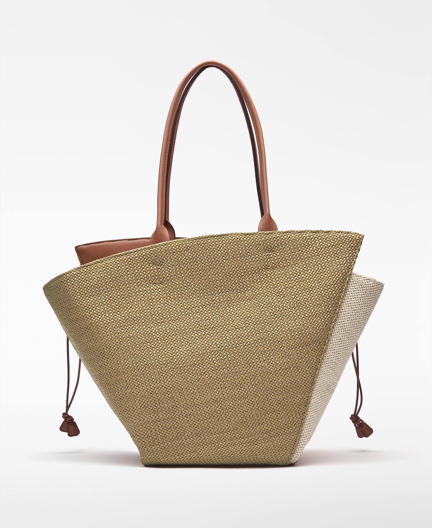 Sac cabas Eclipse bicolore texture raphia image number 1