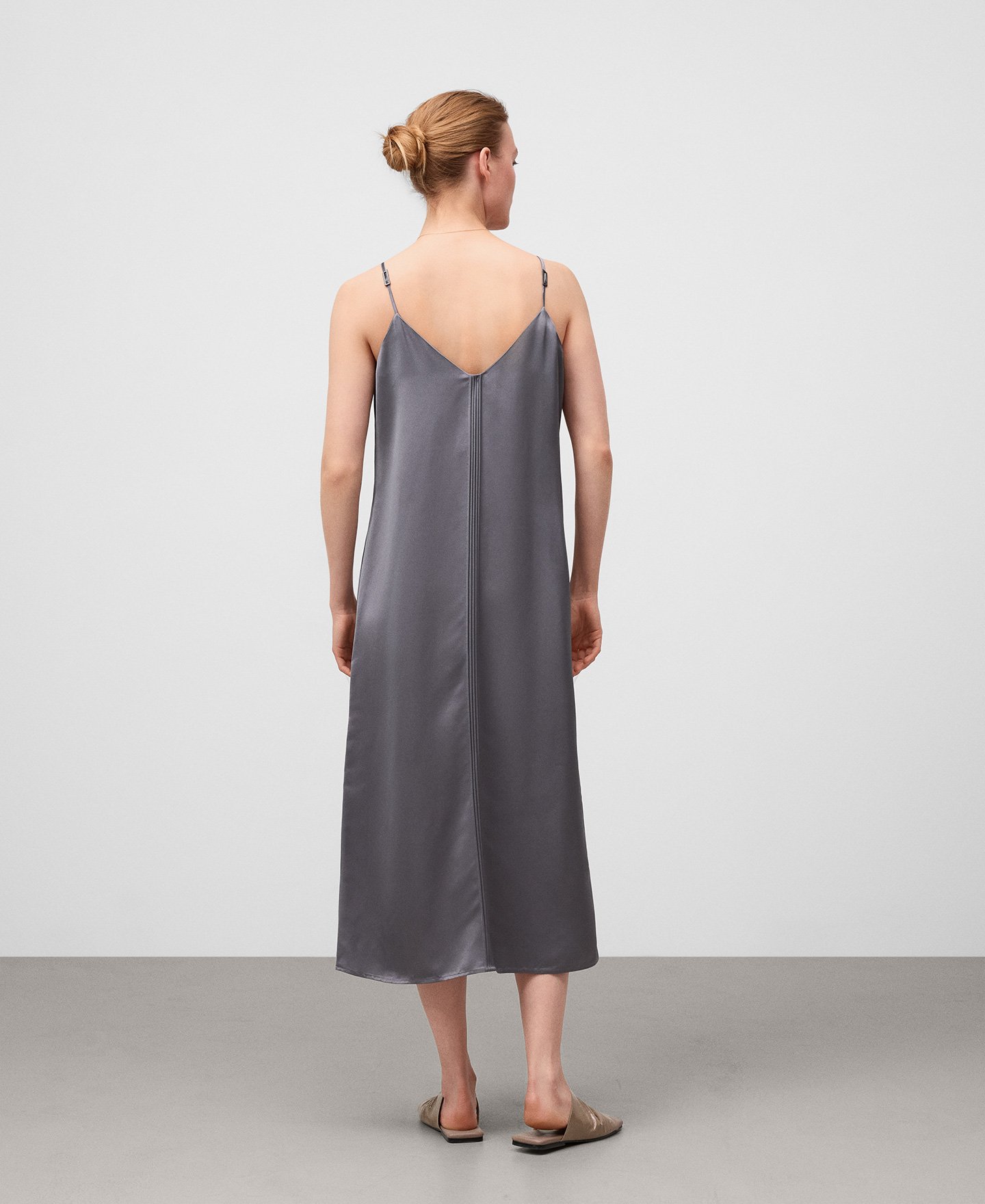 Vestido lencero tirantes mujer image number 2