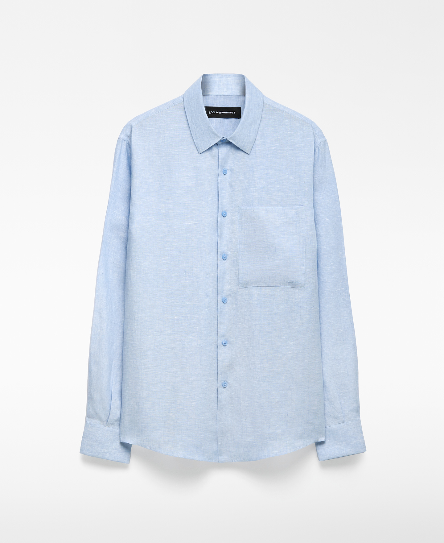 Camisa lino europeo cuello solapa hombre image number 4