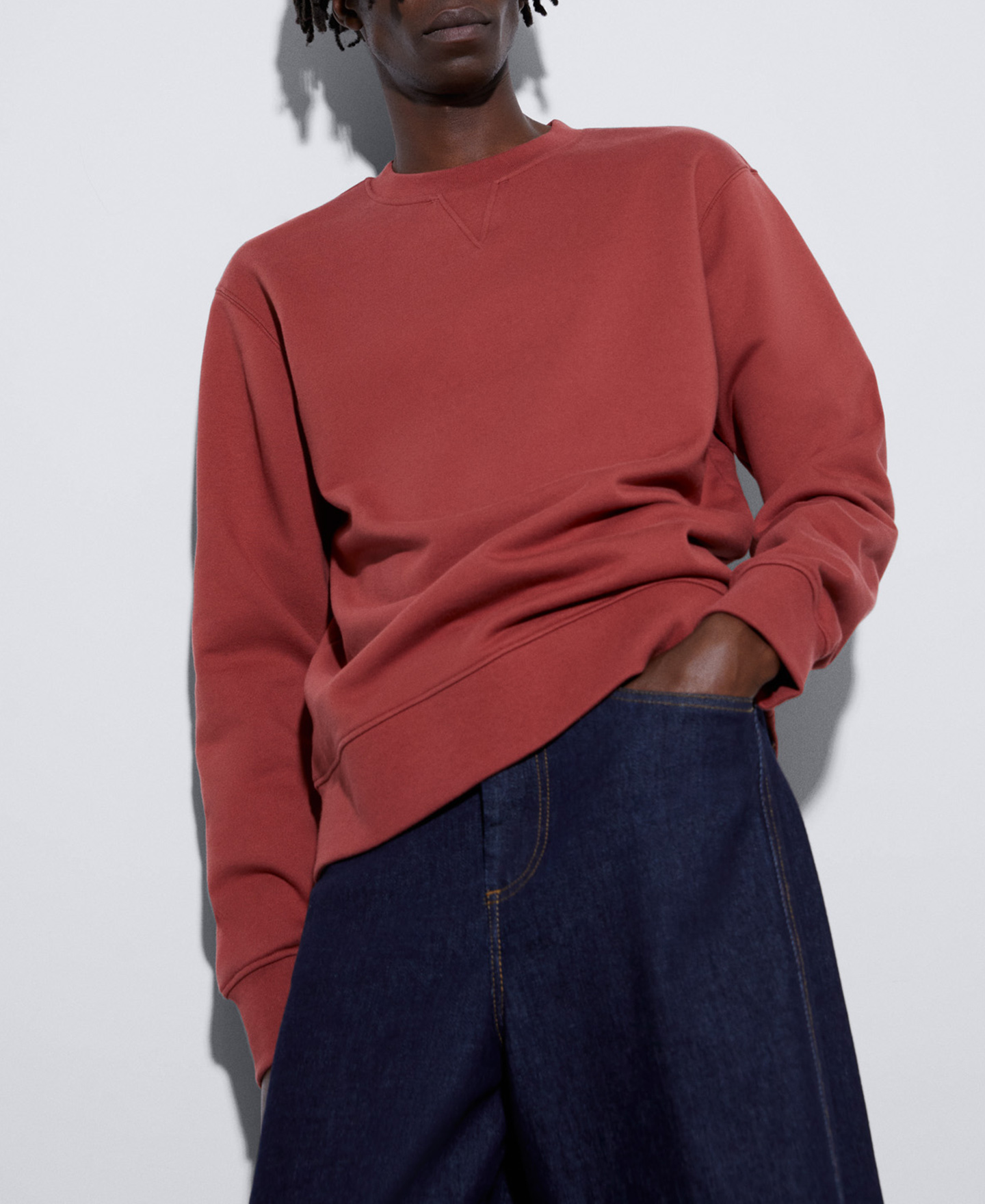 Cotton crew neck sweatshirt image number 0