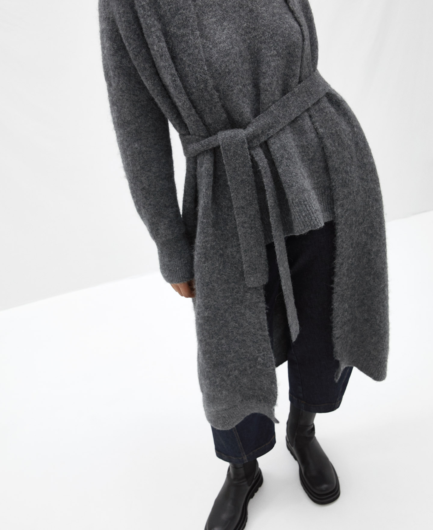 Chaqueta larga en lana merino y alpaca image number 3