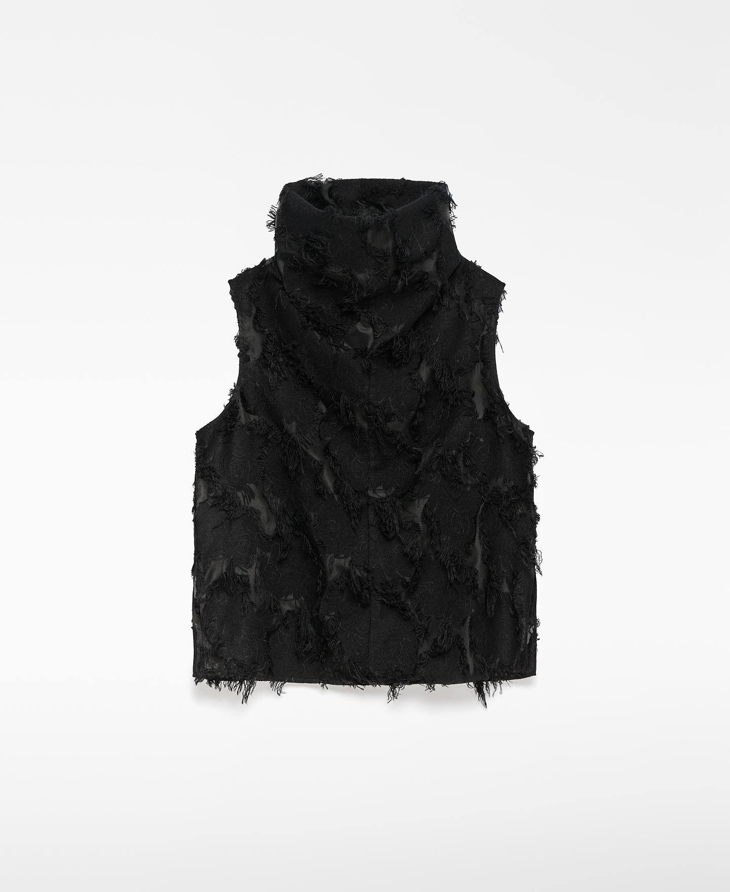 Semi-sheer top with fringe details woman image number 4