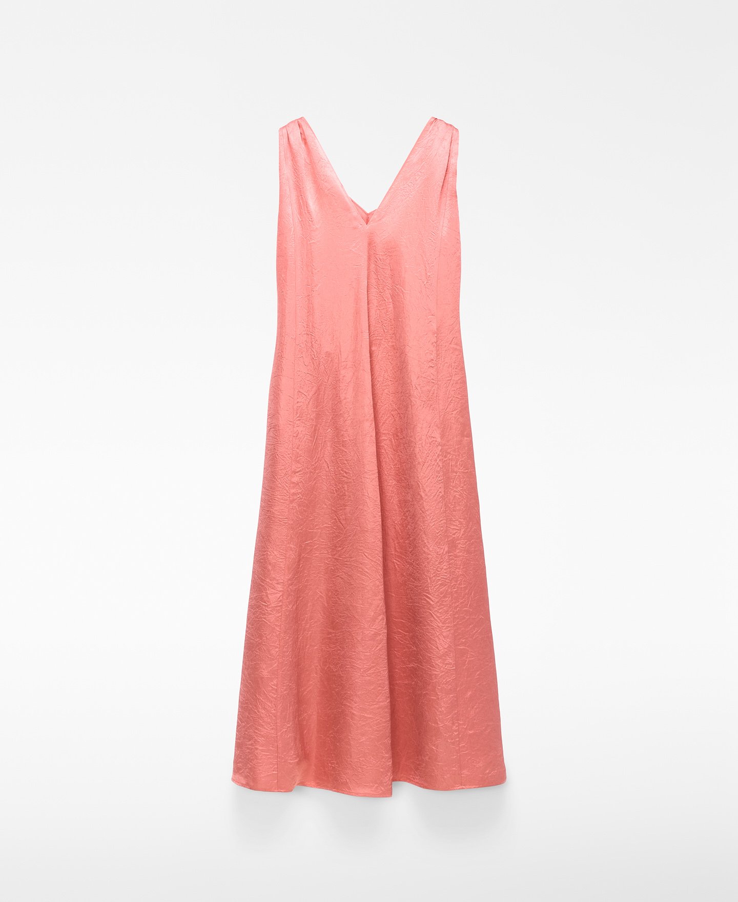 Vestido de cetim com tecido enrugado image number 5