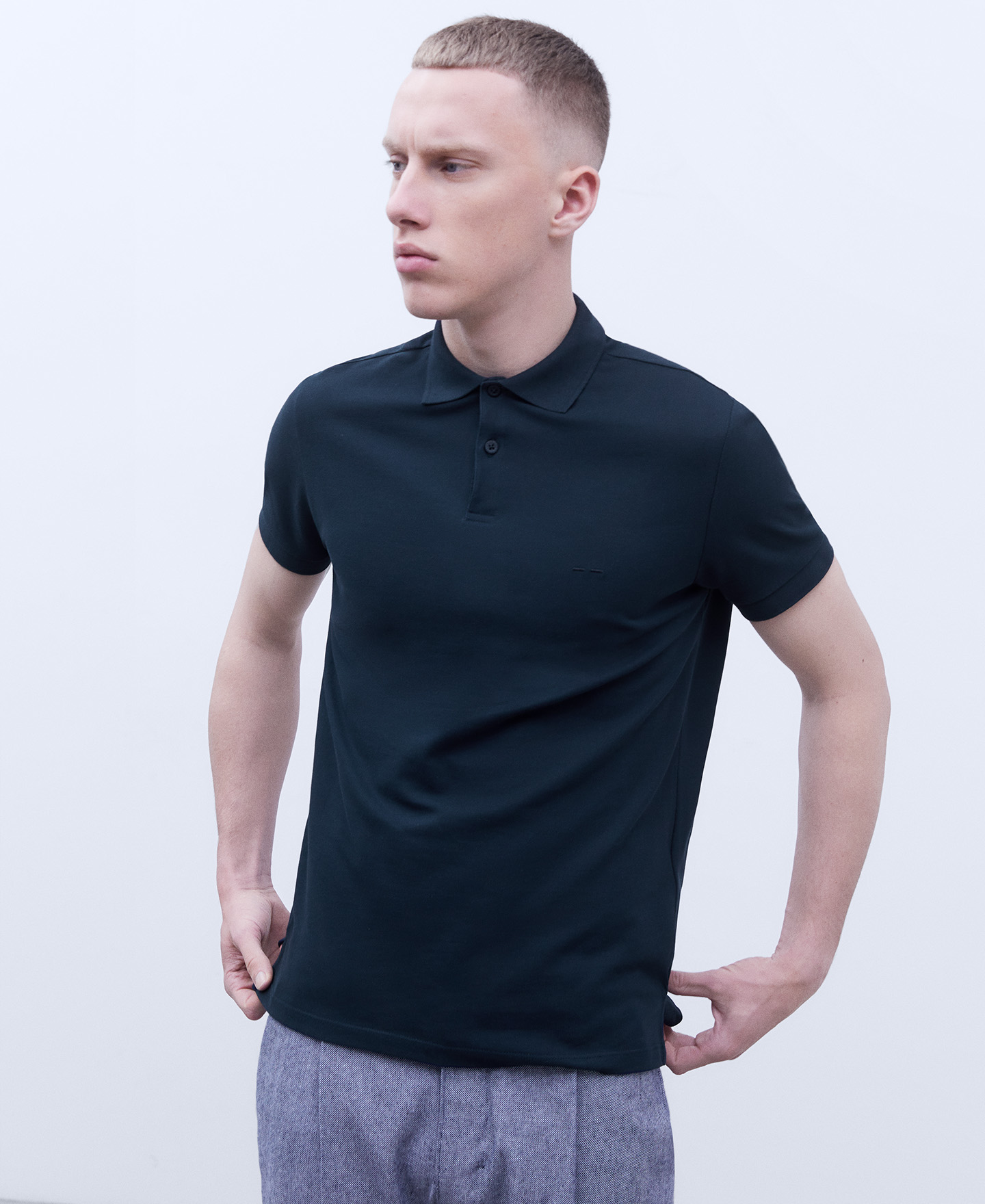 Slim fit cotton polo shirt image number 0