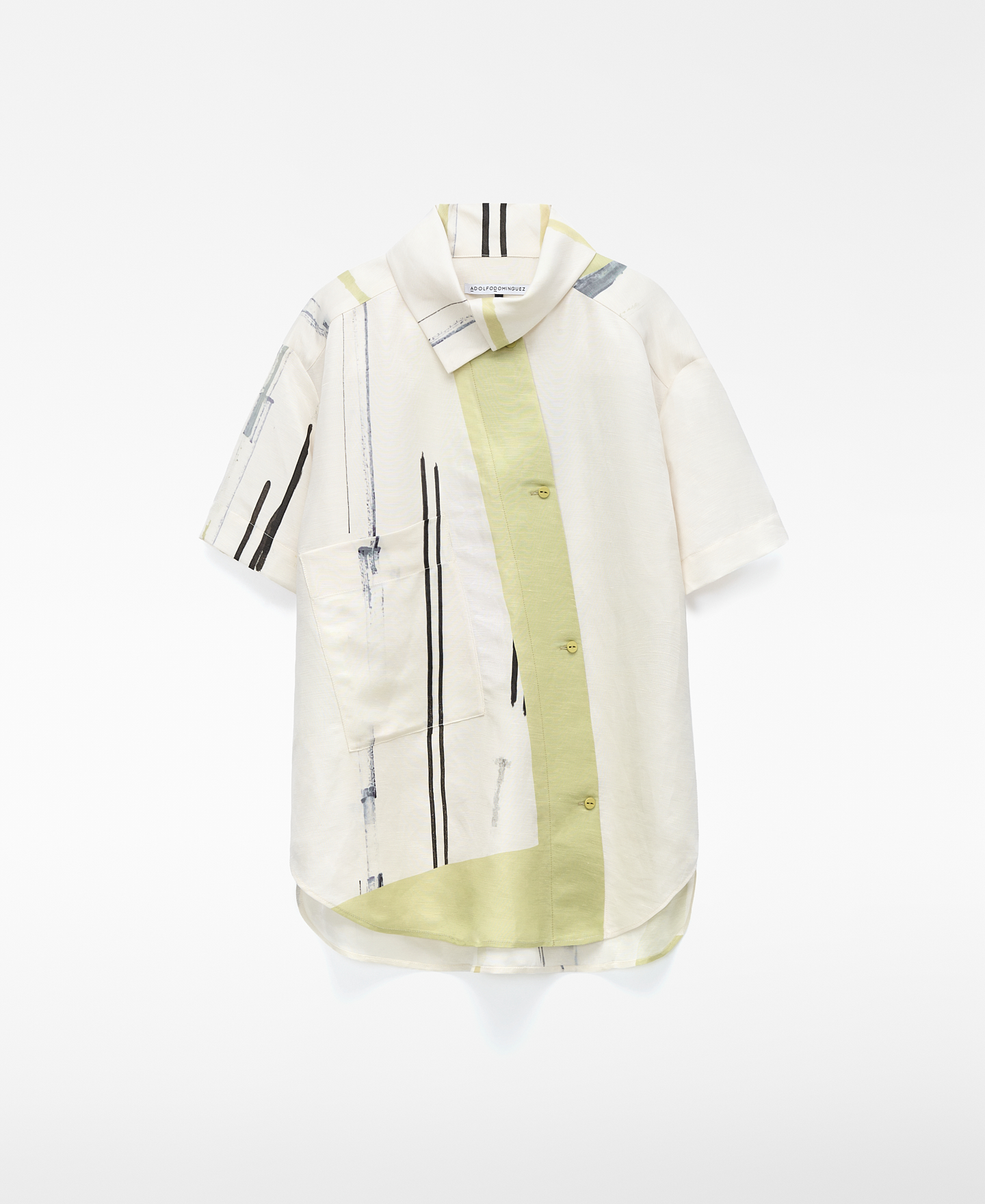 Camisa oversize asim&eacute;trica estampada image number 4