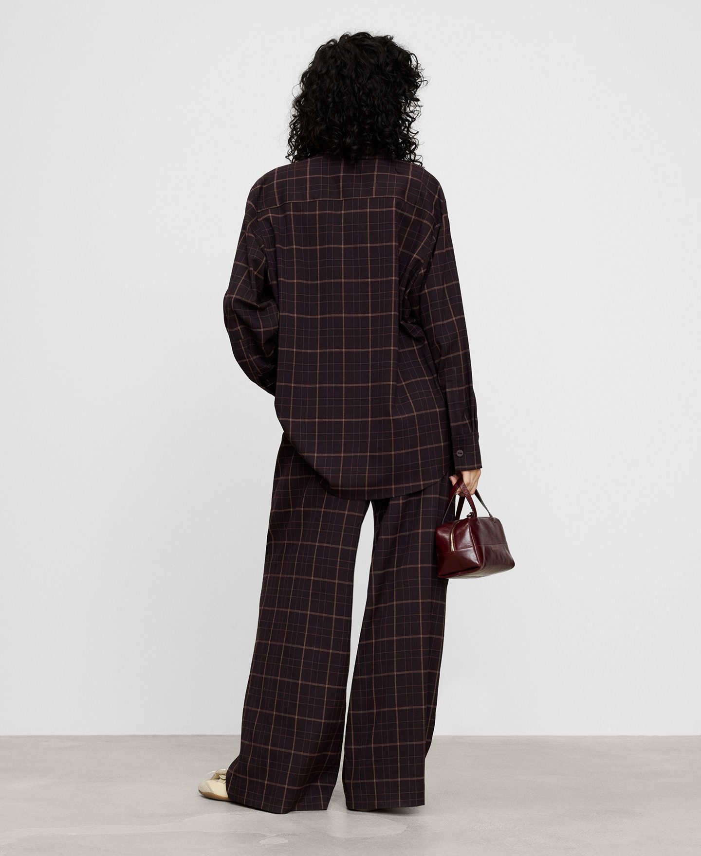 Checkered wide-leg trousers image number 2