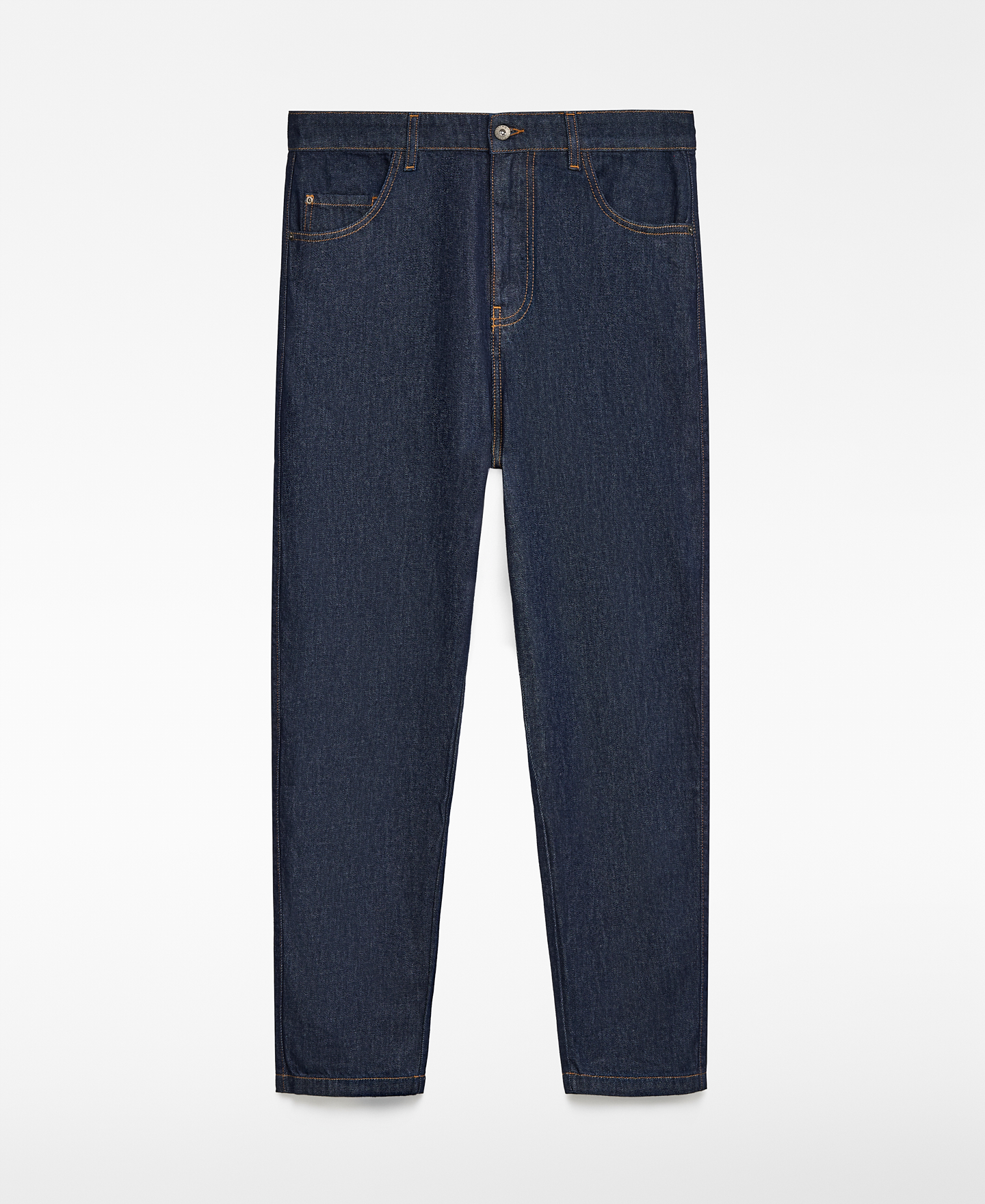 Barrel fit cotton denim trousers man image number 4