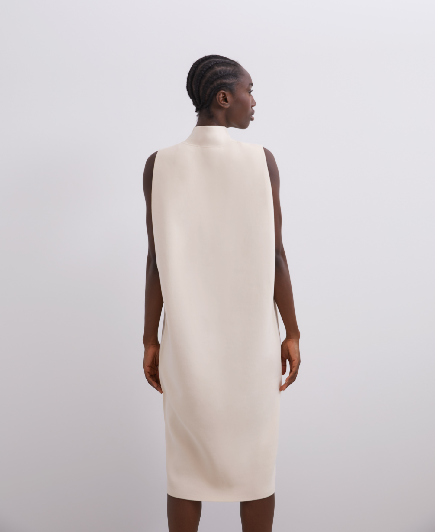 Midi dress with back cape image number 1
