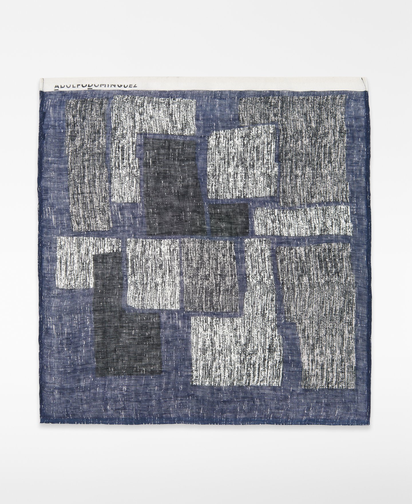 European linen printed scarf man image number 0