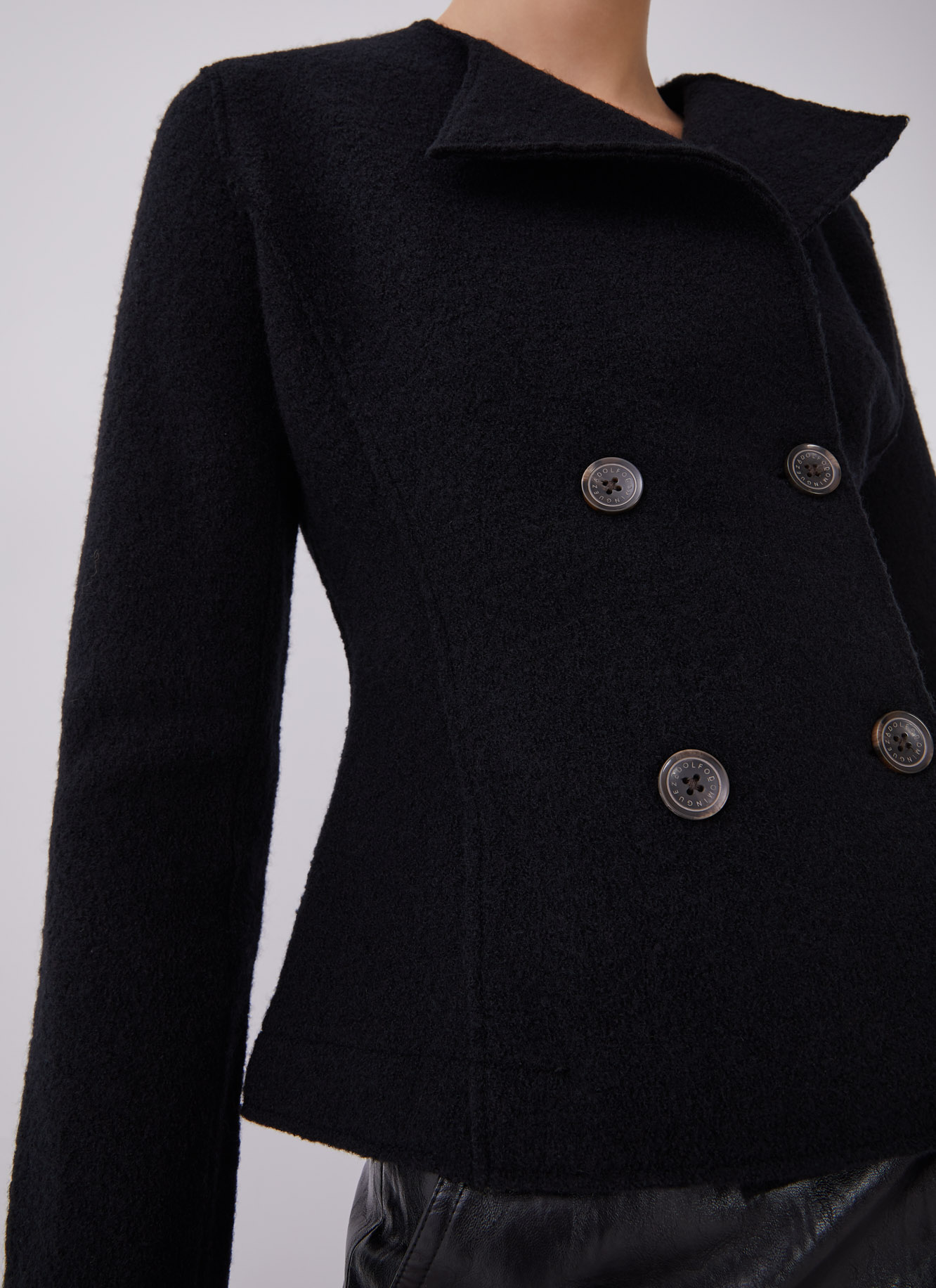Merino wool crossed jacket image number 2