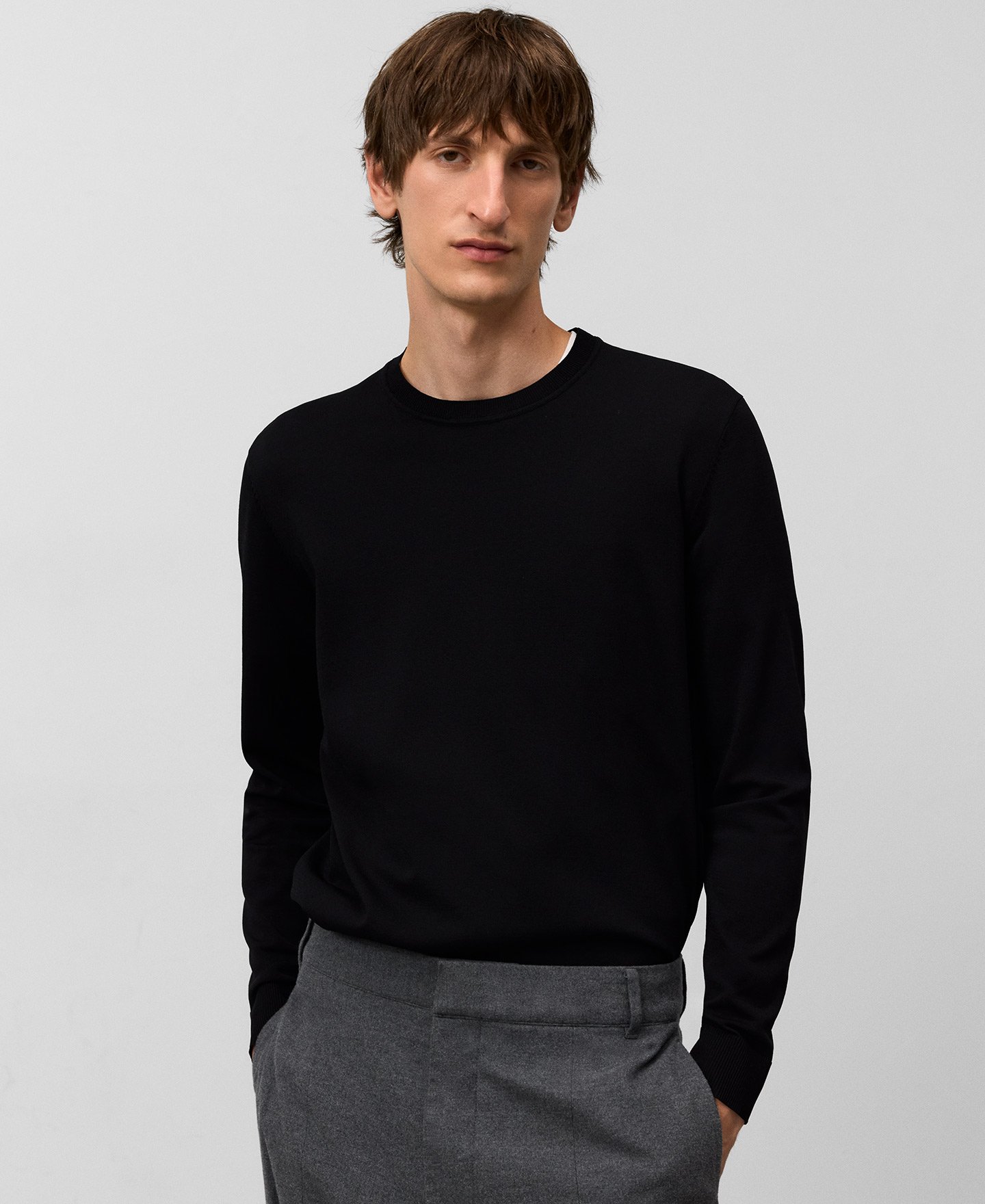 Knit crew collar sweater man image number 0