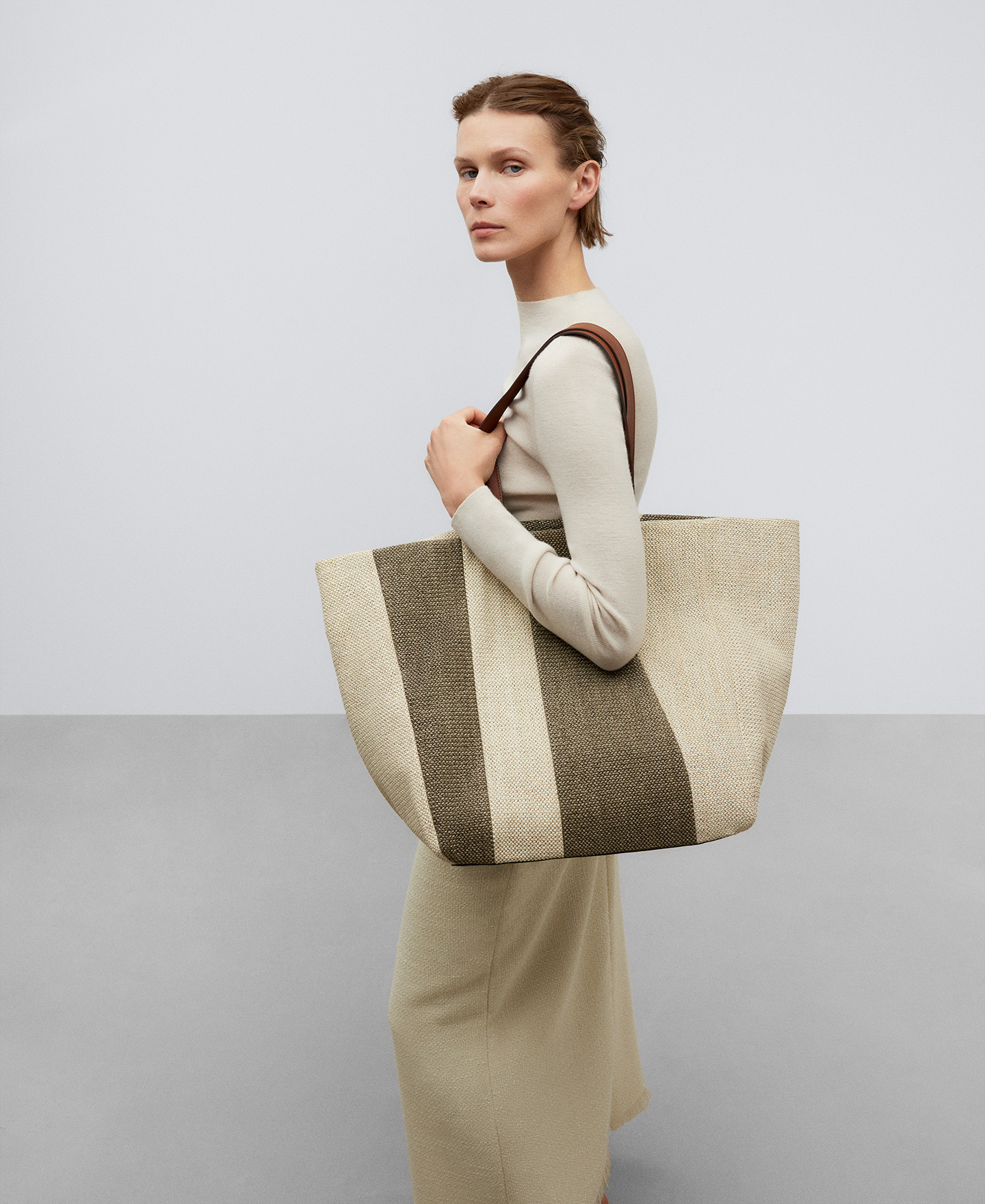 Braided patchwork maxi shopper woman image number 4