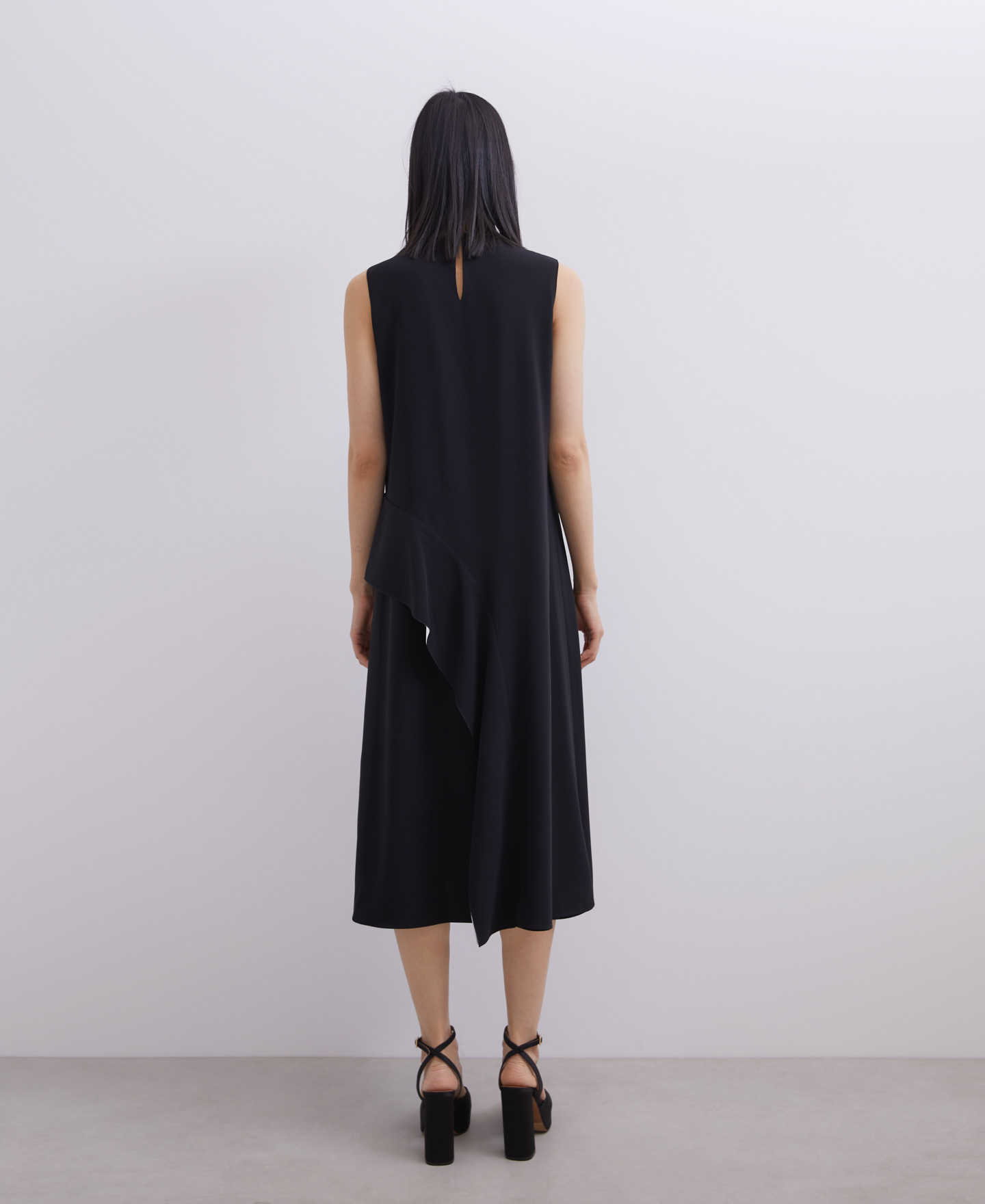 Midi dress with front flounce image number 1