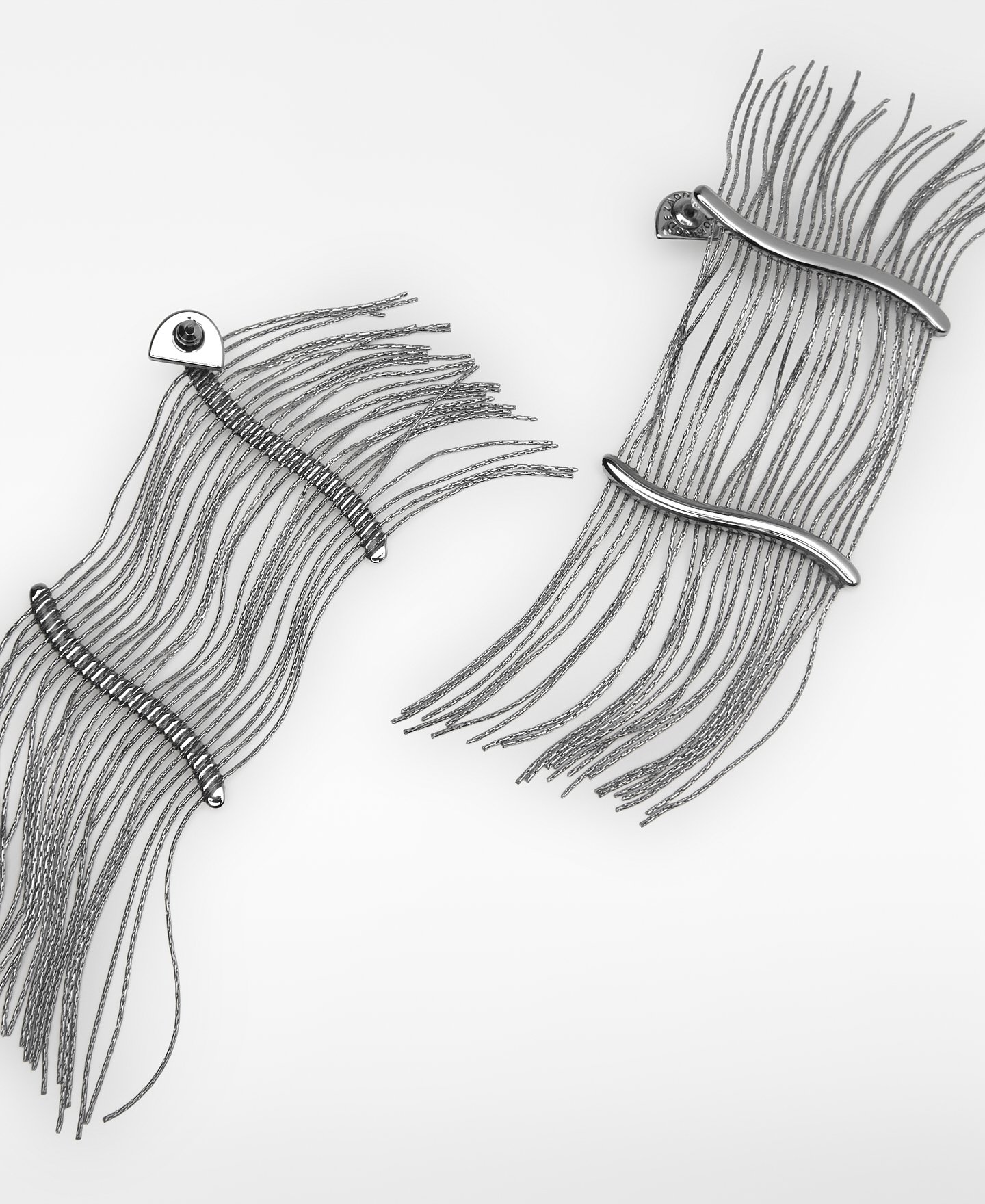 Articulated metal thread earrings image number 1