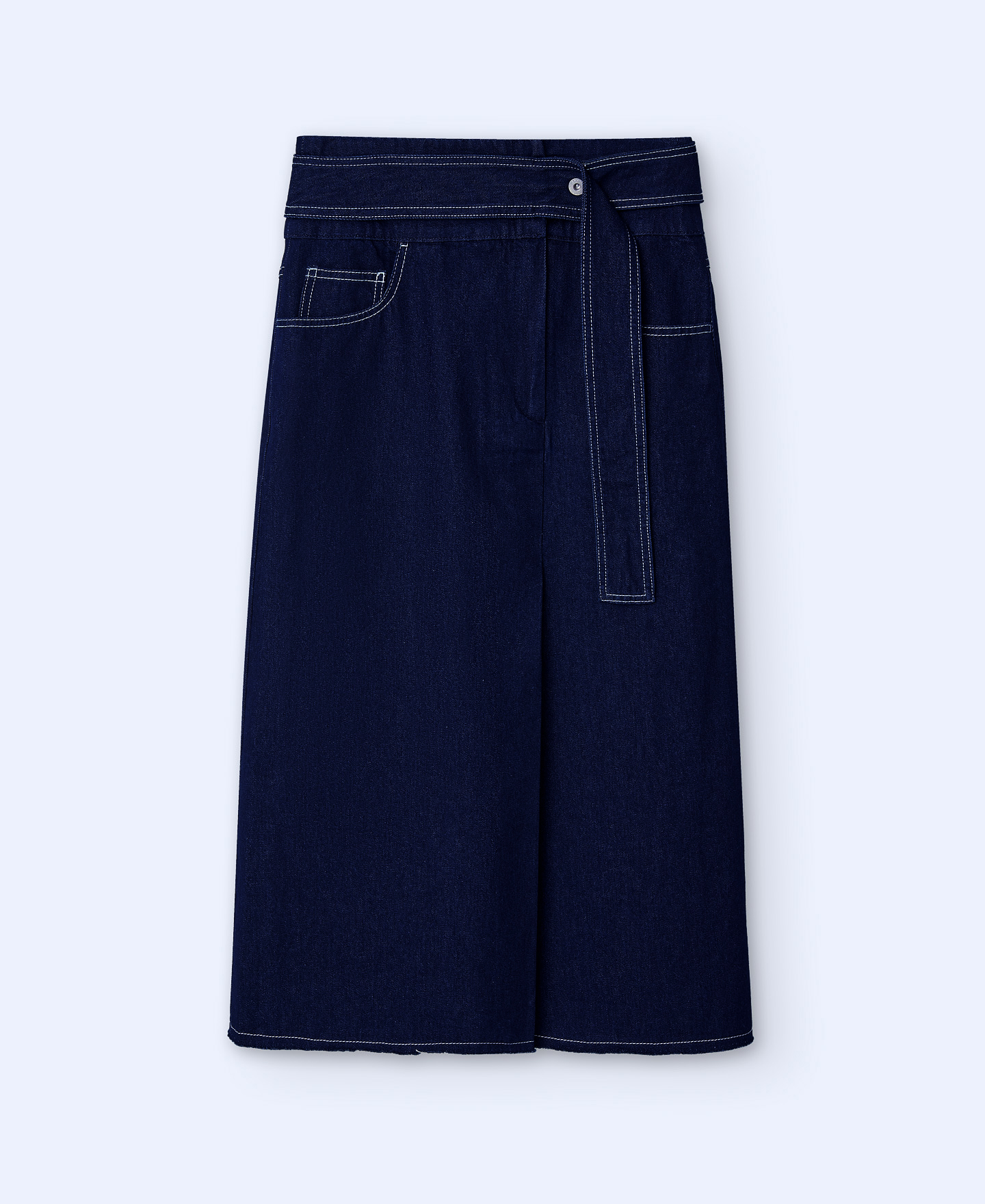 Midi denim skirt image number 4