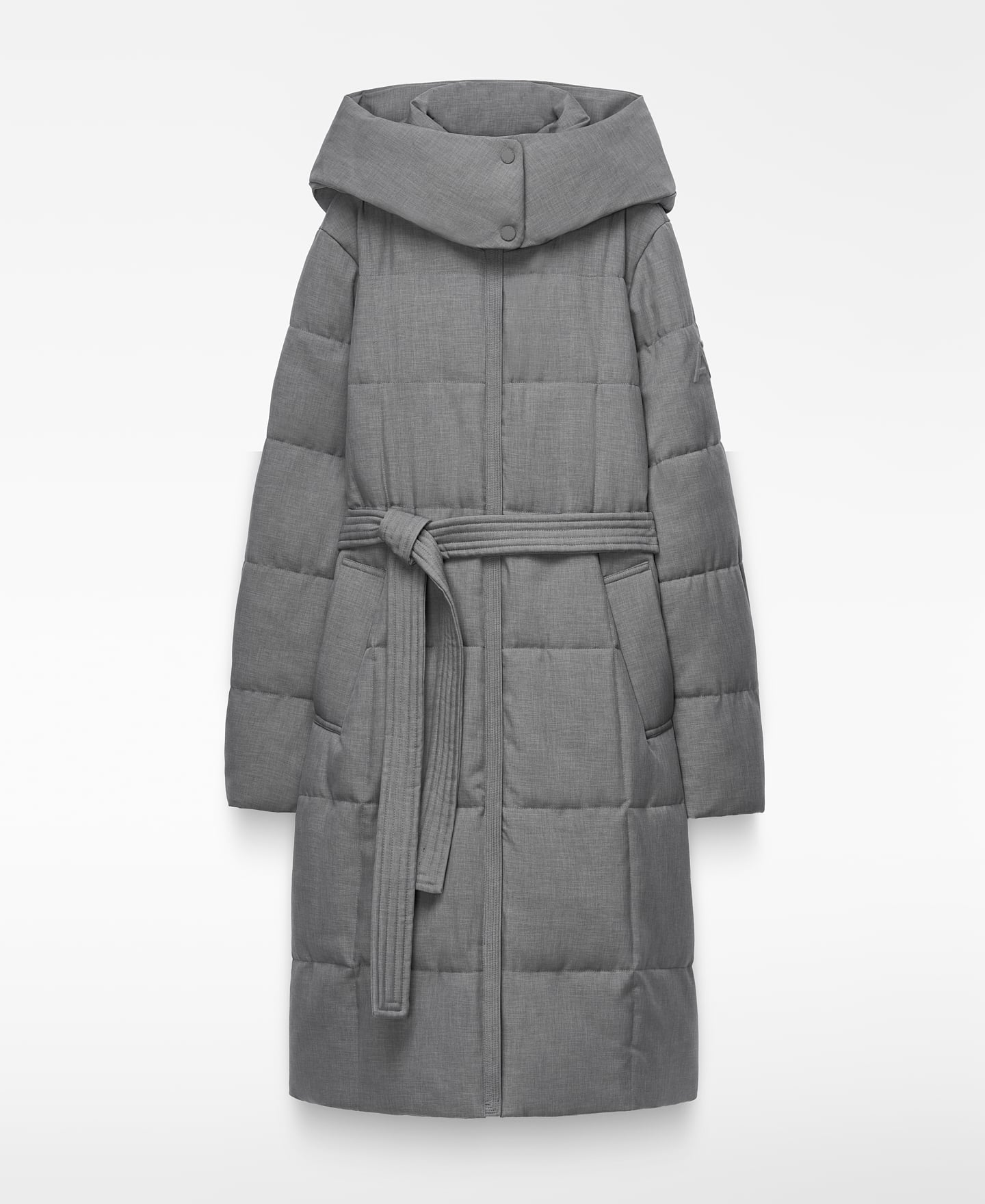 Manteau long matelass&eacute; &agrave; large capuche image number 0