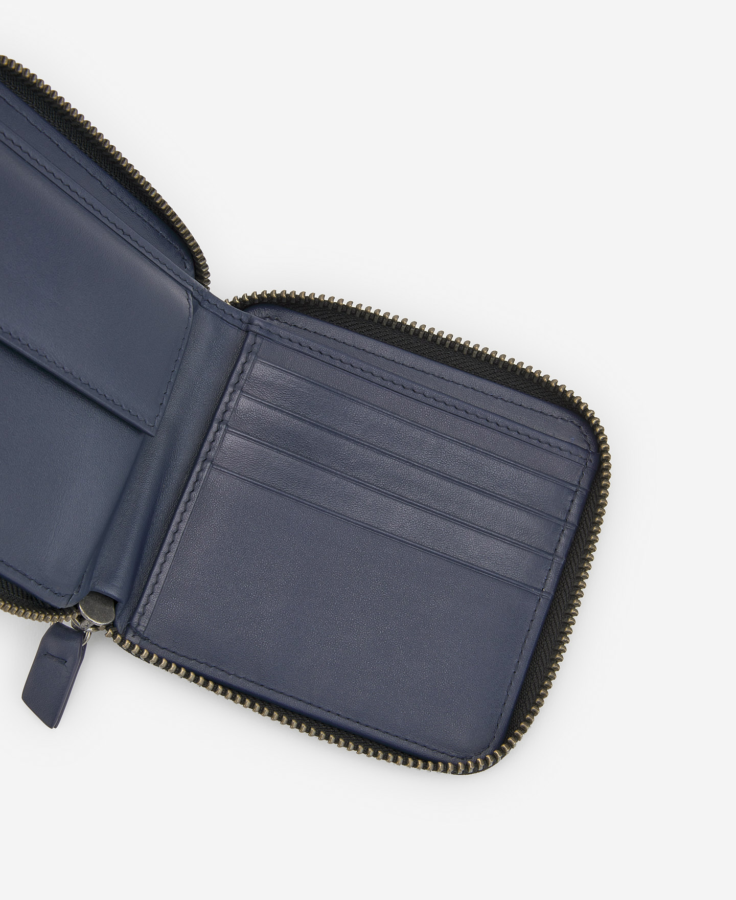 Navy leather square wallet image number 2