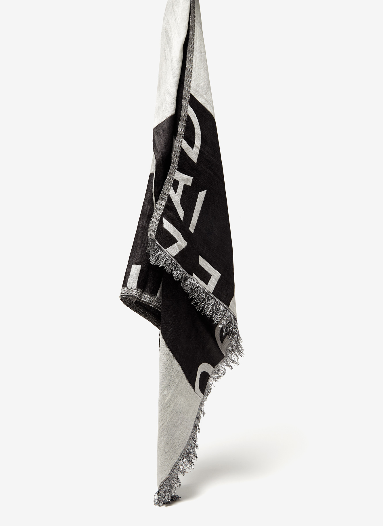 Jacquard foulard with broken logo image number 1