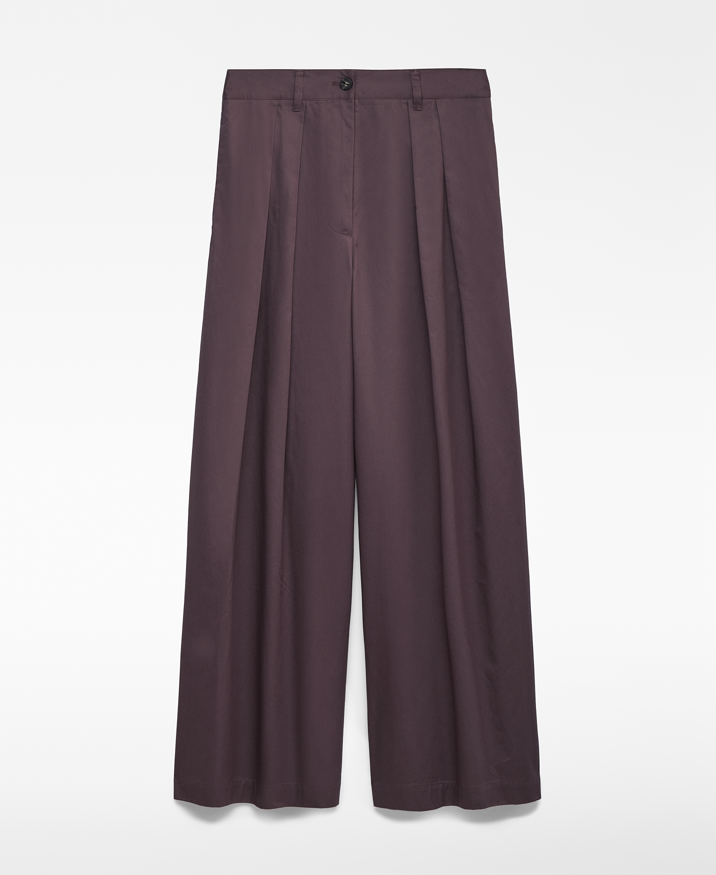 Pleated cotton trousers woman image number 2
