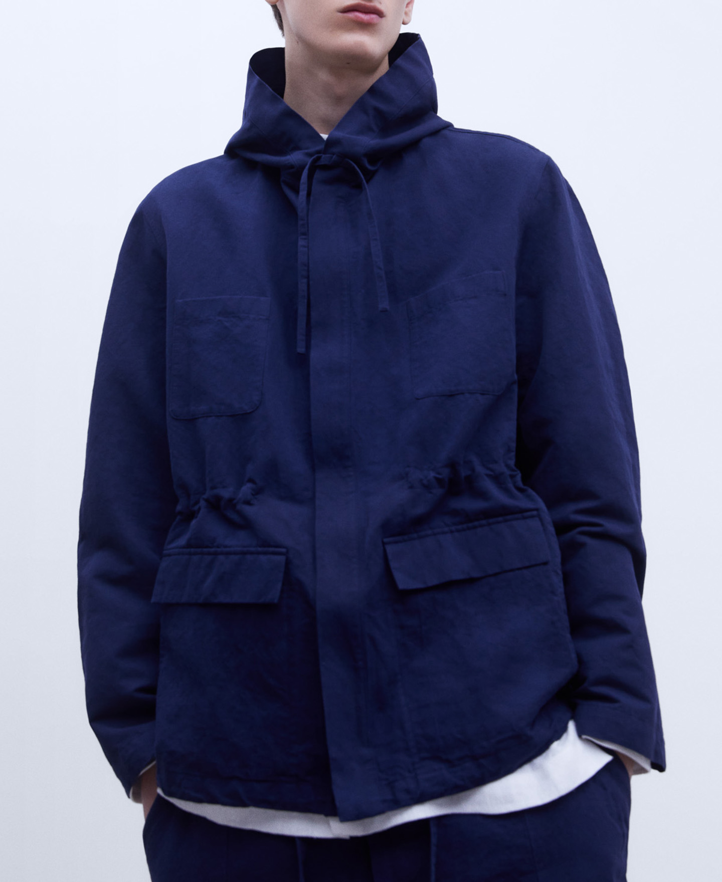 European linen and cotton parka image number 0