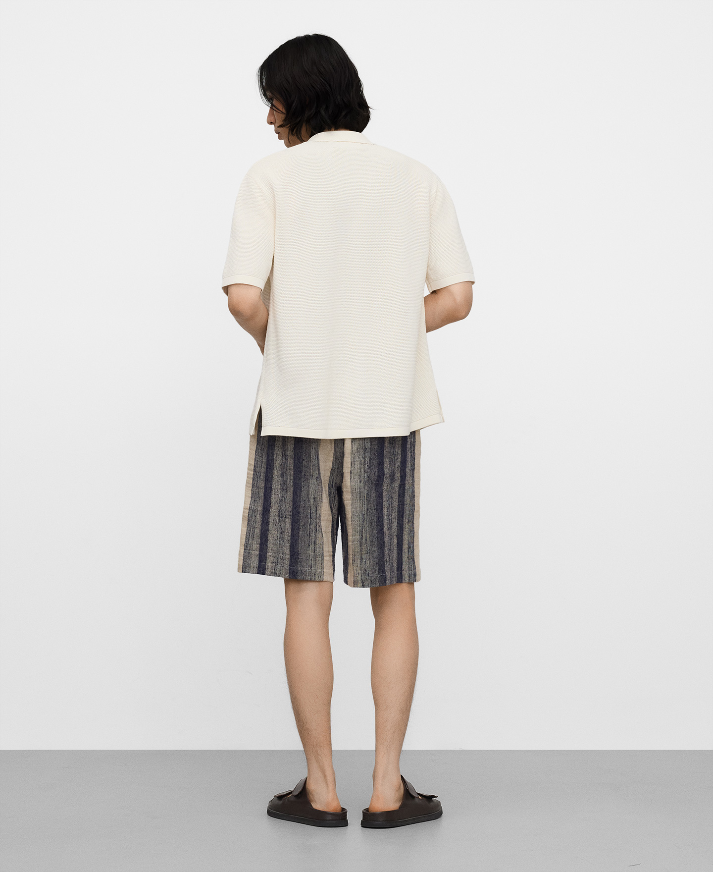 Striped bermuda shorts with drawstring image number 2