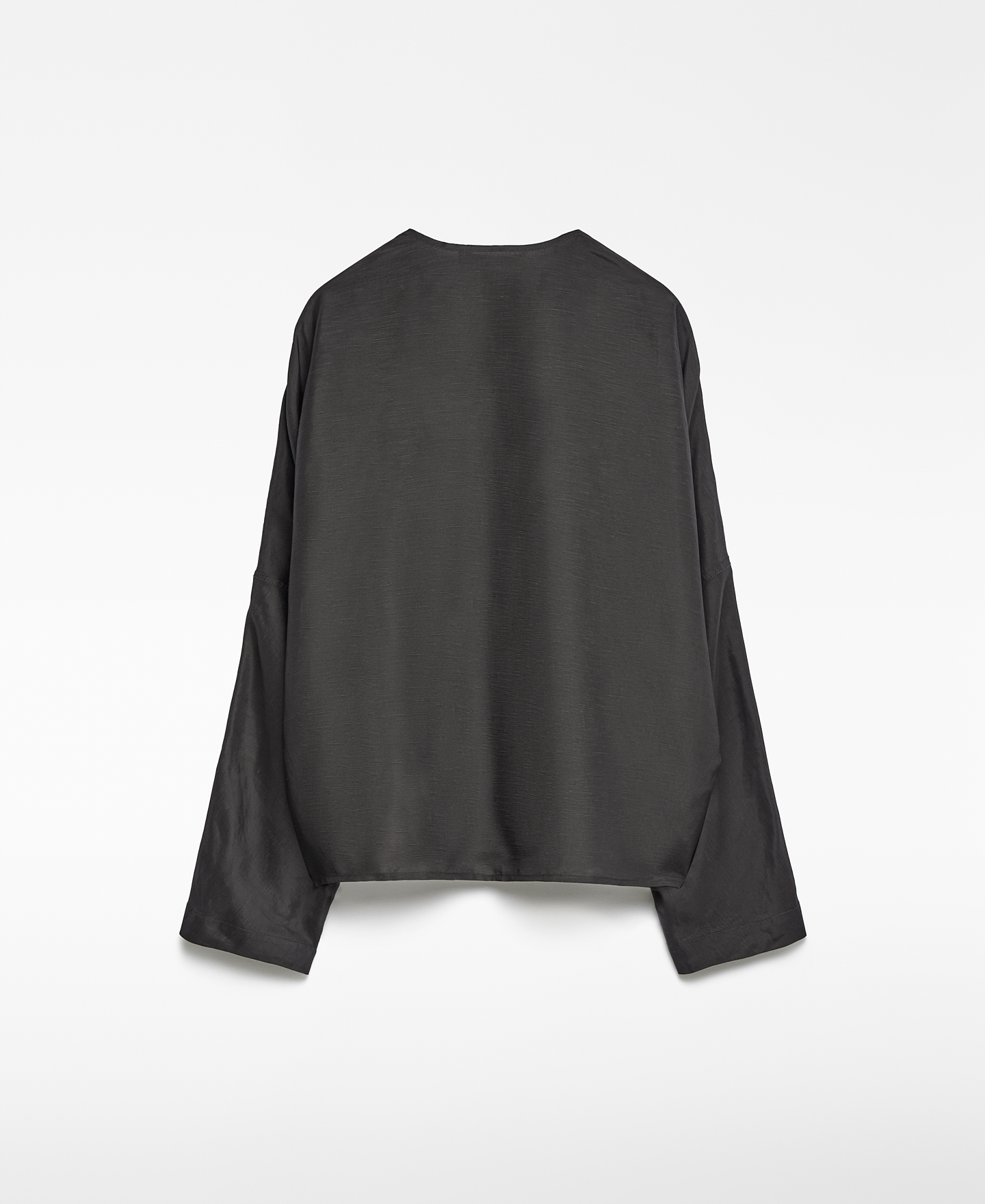 Linen and viscose grey overshirt woman image number 5