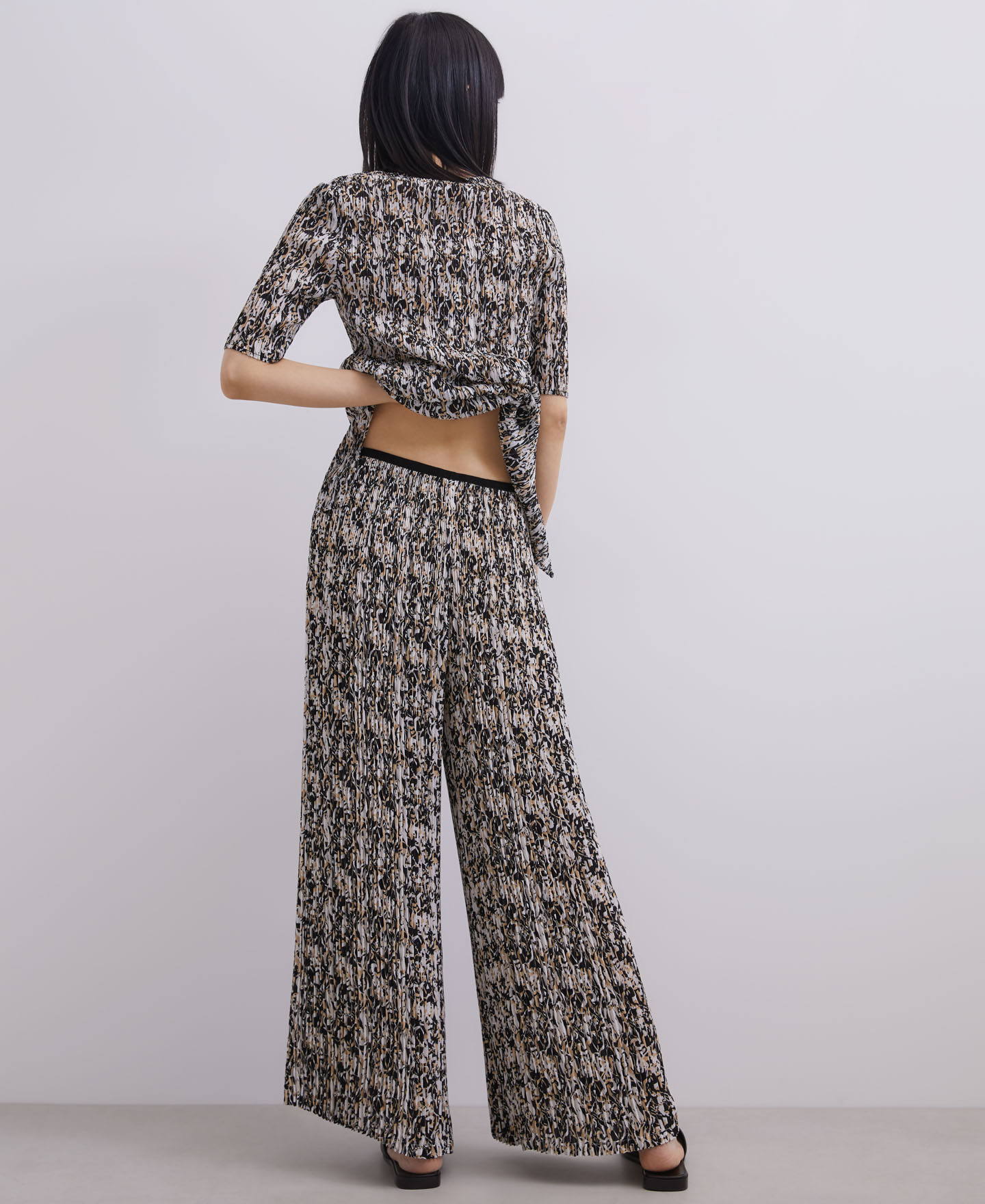 Neon printed crinkle trousers image number 2