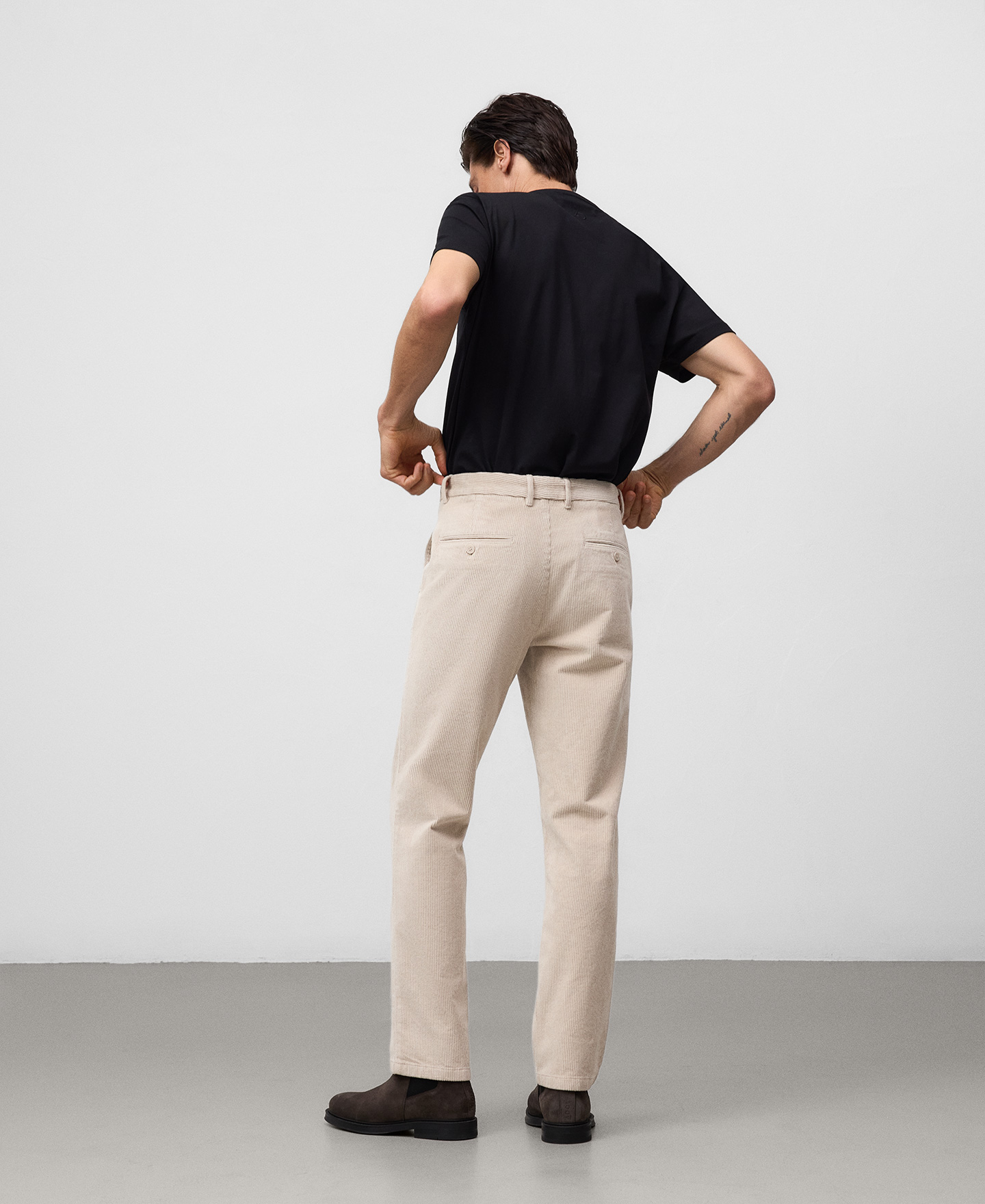 Regular fit corduroy chino trousers man image number 2