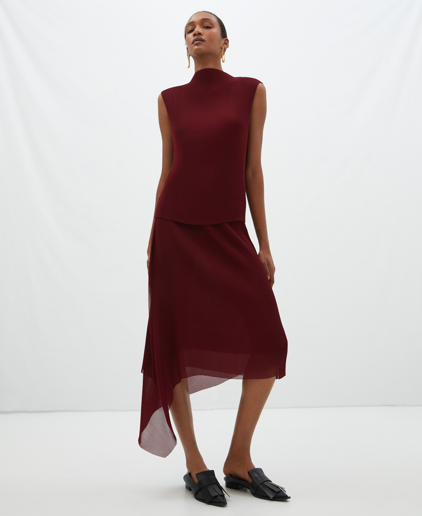 Asymmetric crinkle skirt image number 1