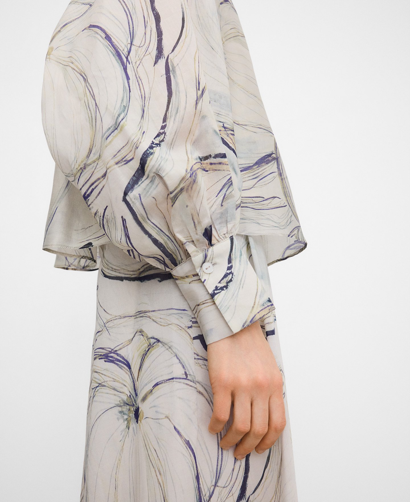 Semi-sheer printed shirt image number 3