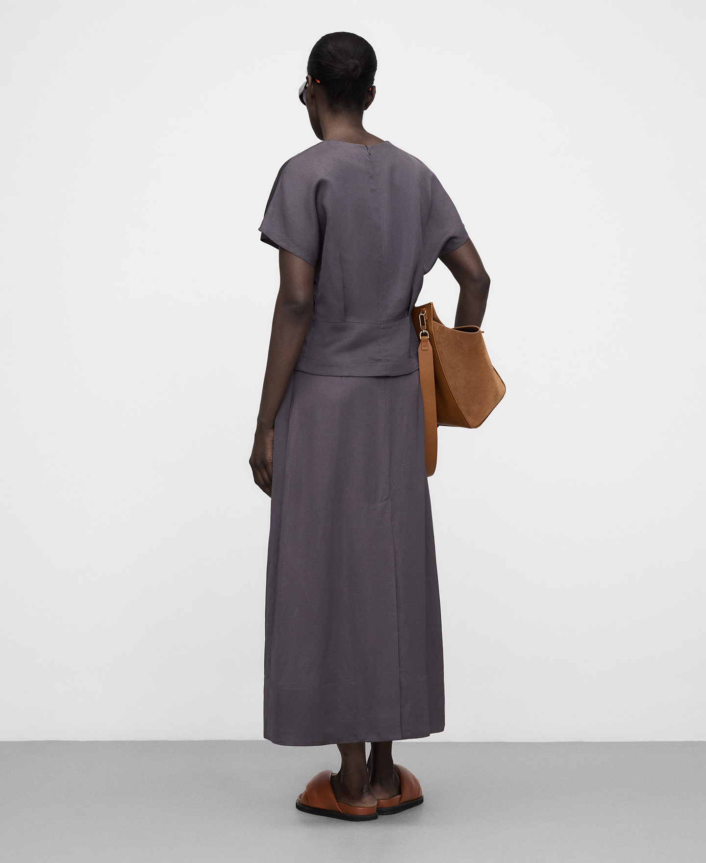 Pleated A-line midi skirt image number 2