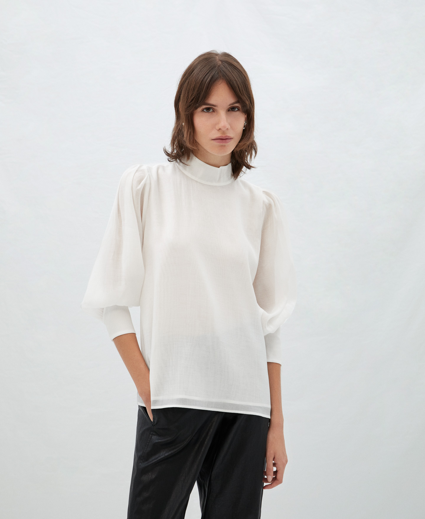 Semitransparent blouse in lyocell image number 0