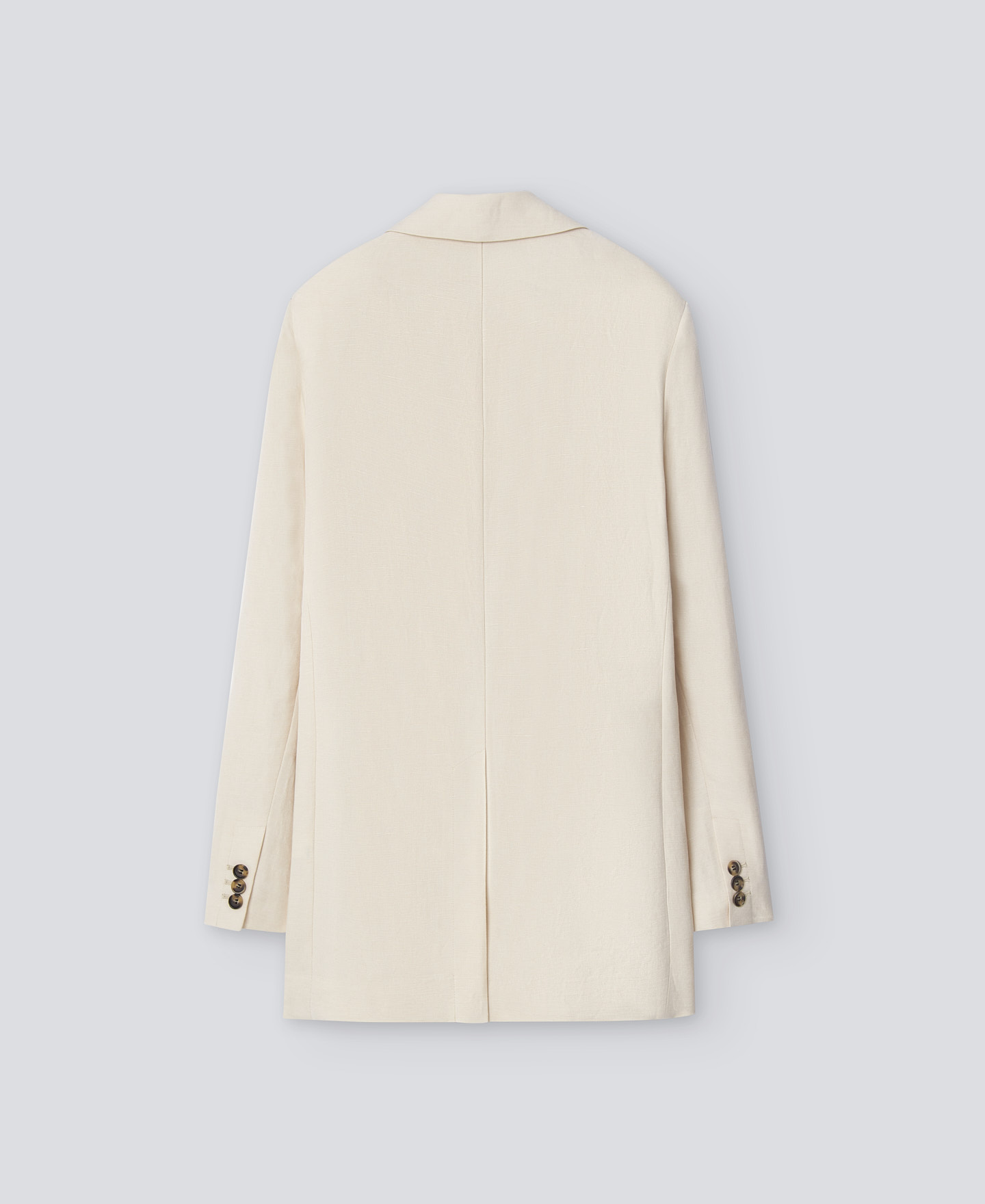 Beige European linen blazer woman image number 5