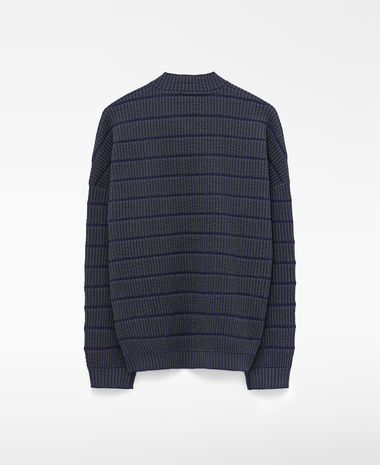 Striped structured knit bomber jacket image number 5