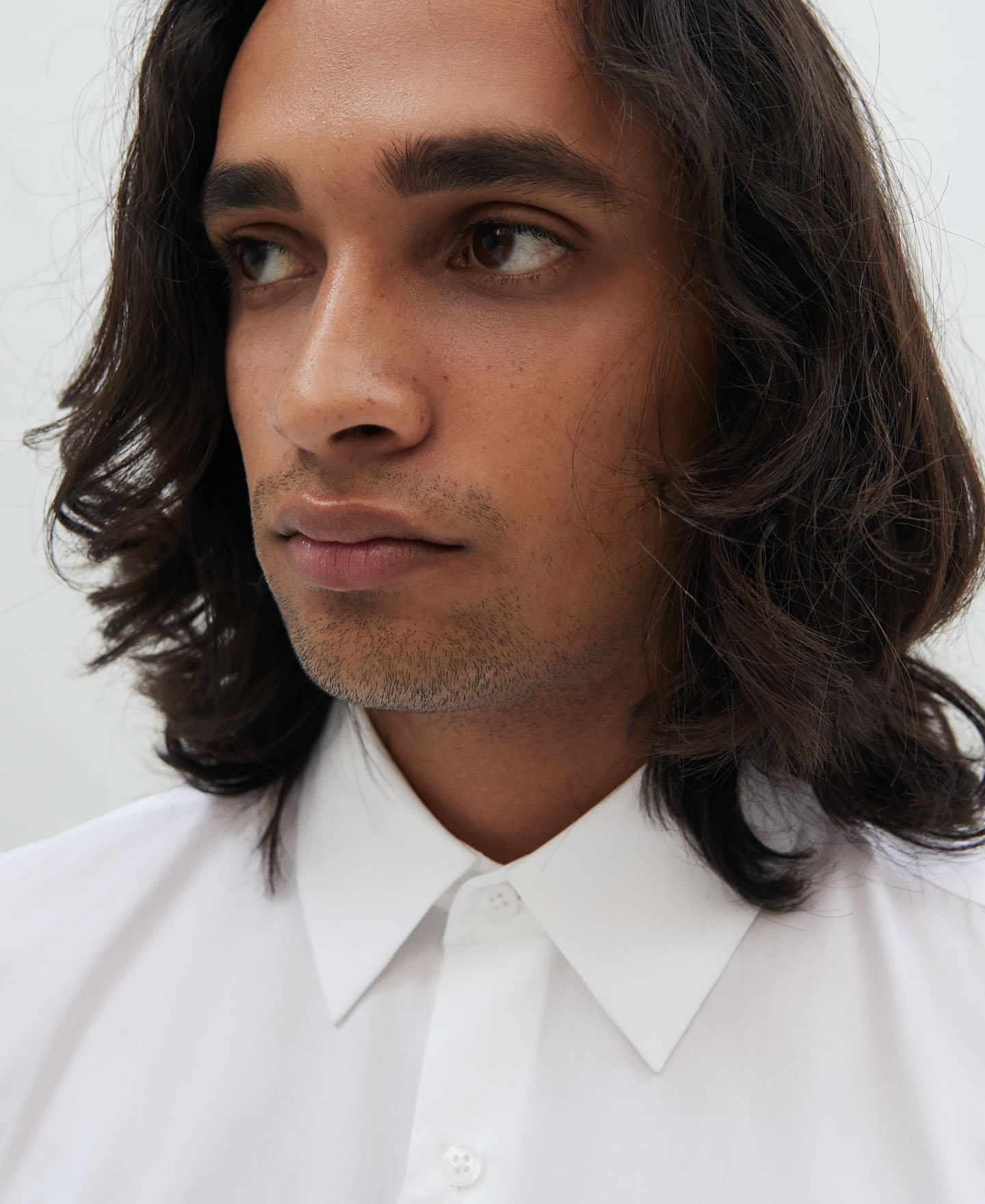 Cutaway collar cotton shirt image number 3