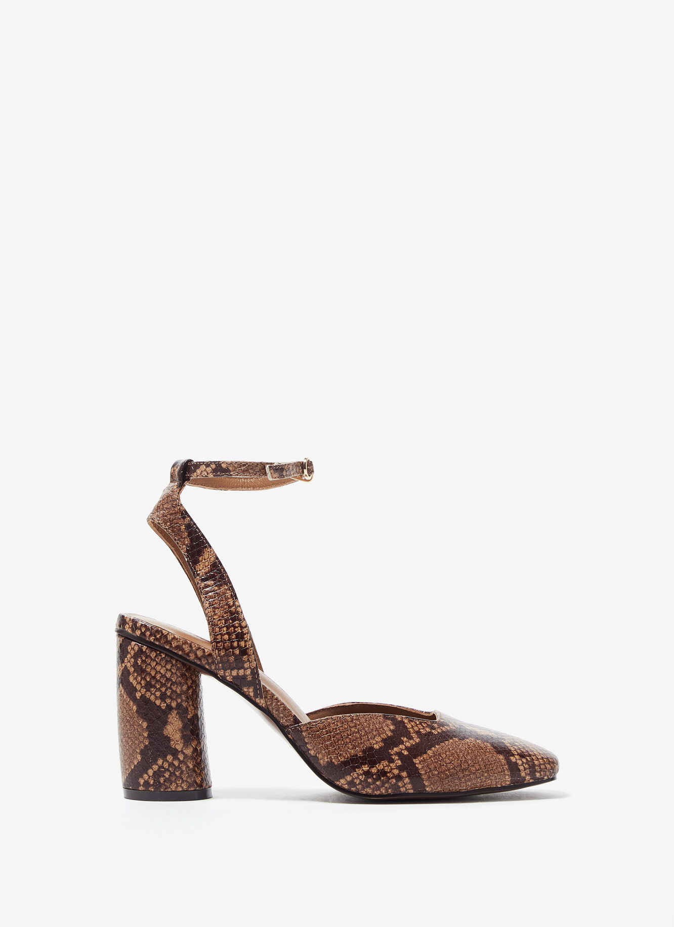 Leather open shoes with animal print image number 0