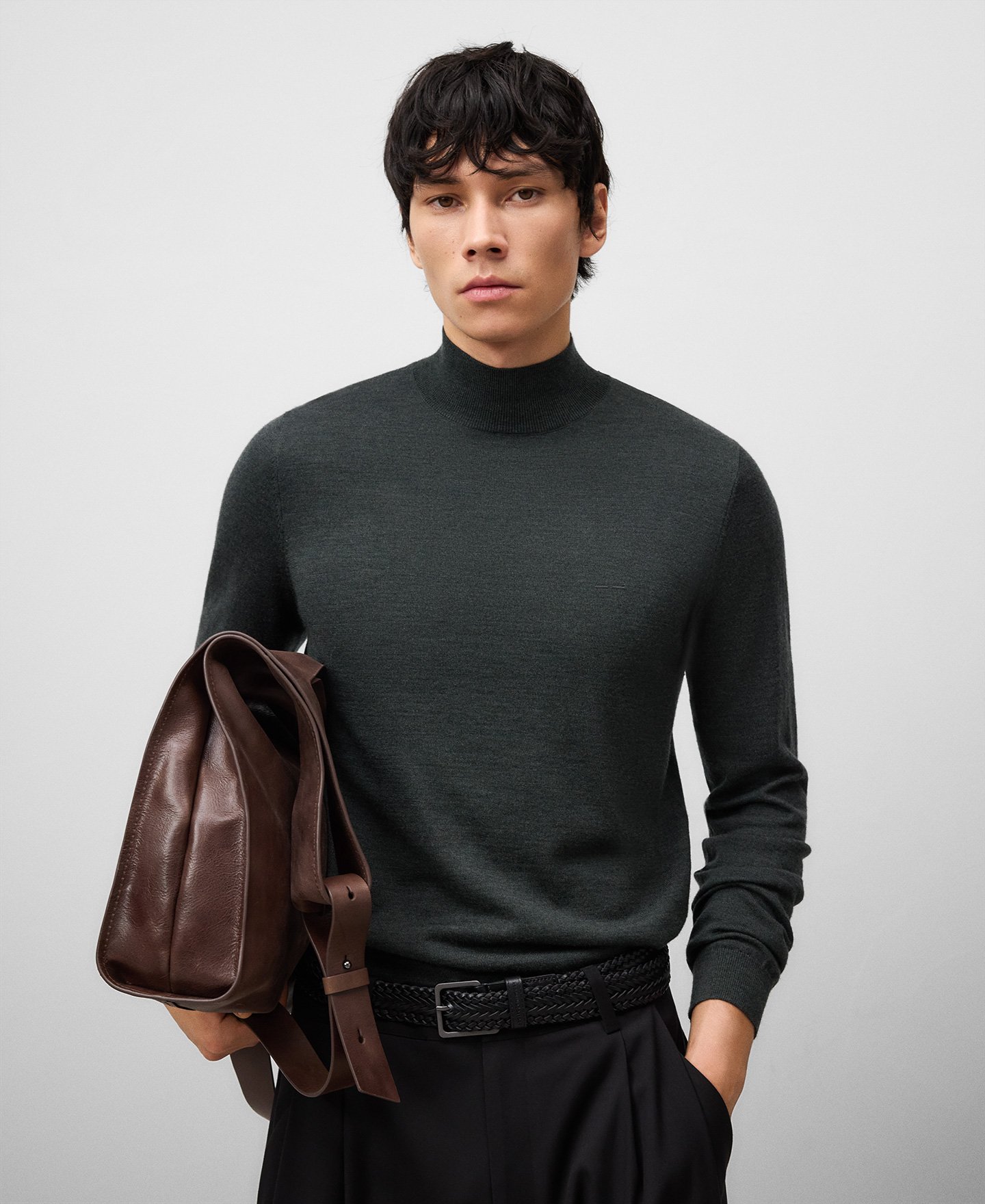 Jersey cuello perkins lana merino hombre image number 0