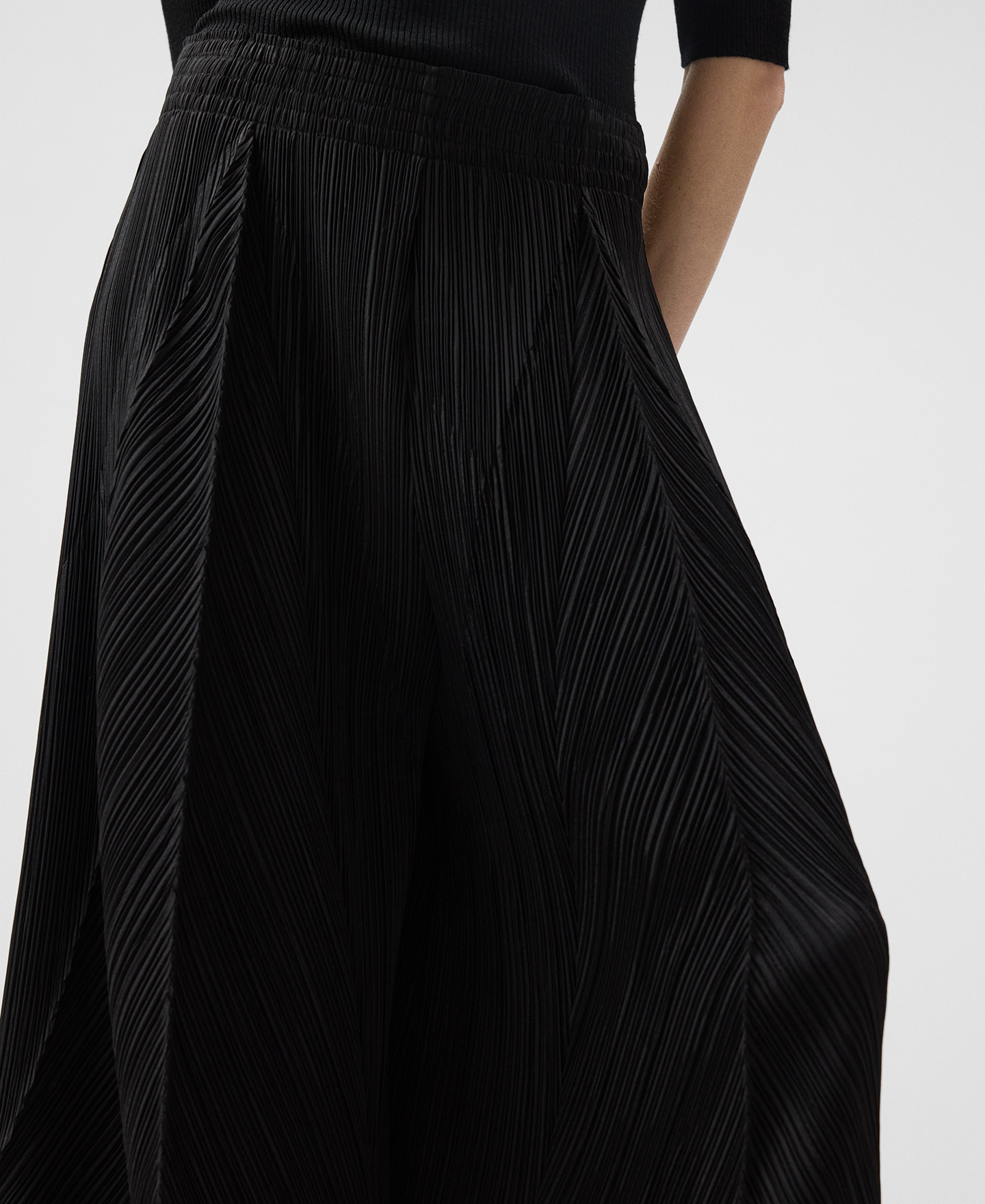 Crinkle palazzo trousers woman image number 3