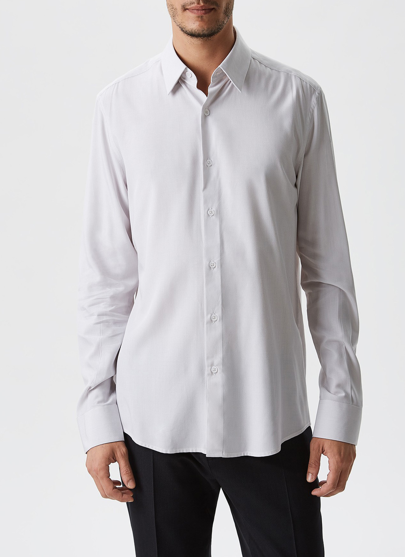 Slim fit viscose shirt image number 0