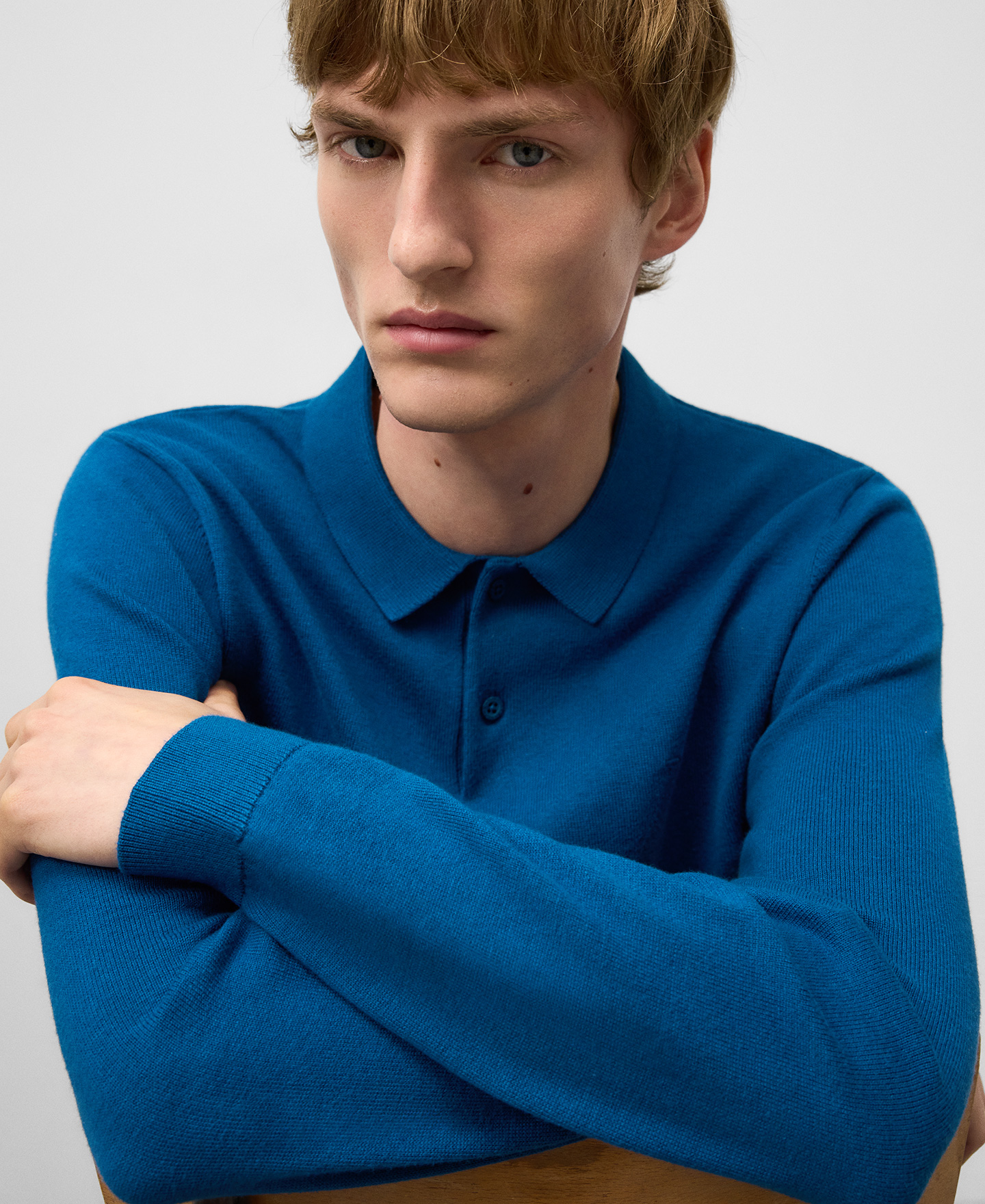 Regular fit long sleeve polo shirt man image number 3